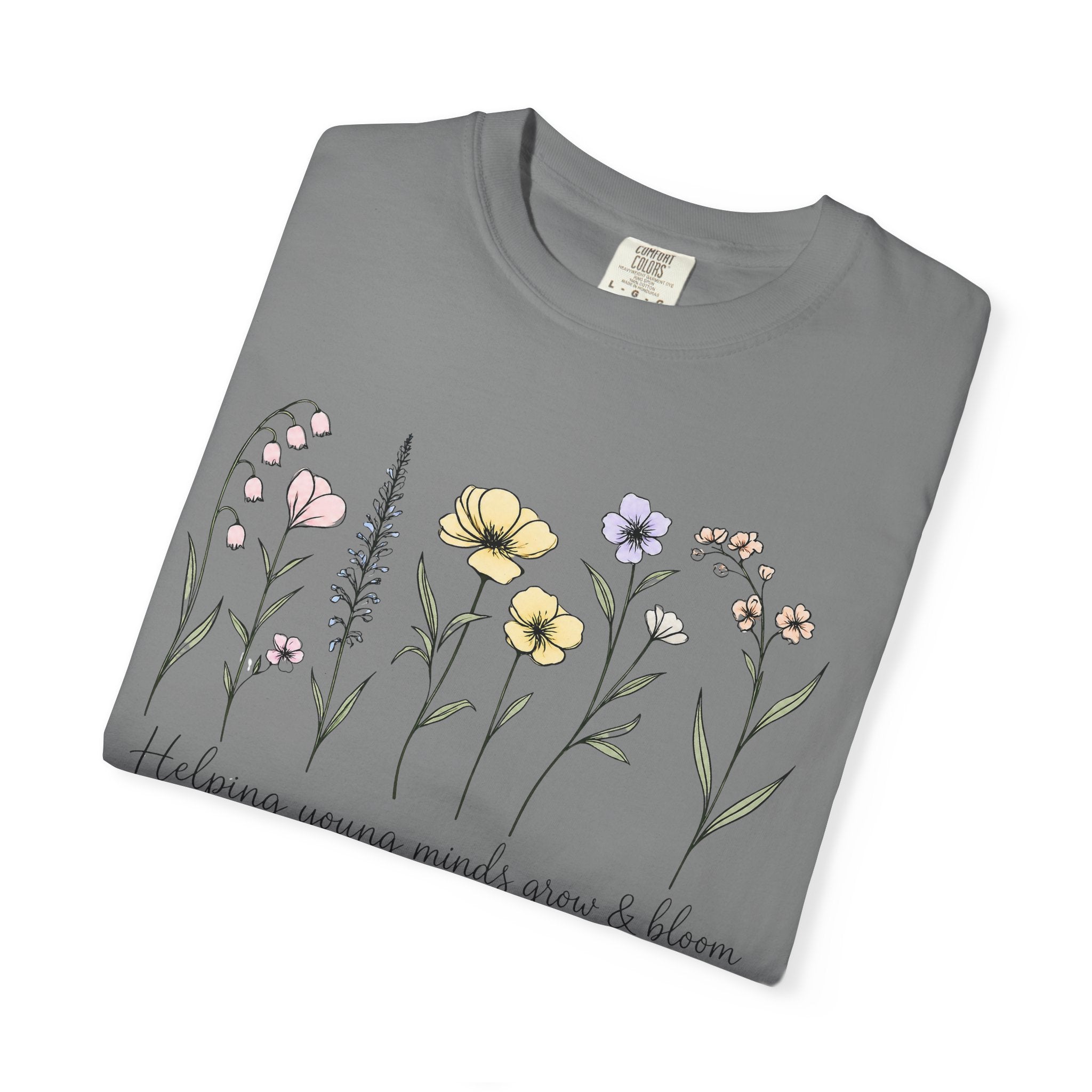 Floral Blooms T‑Shirt — "Helping Young Minds Grow & Bloom"