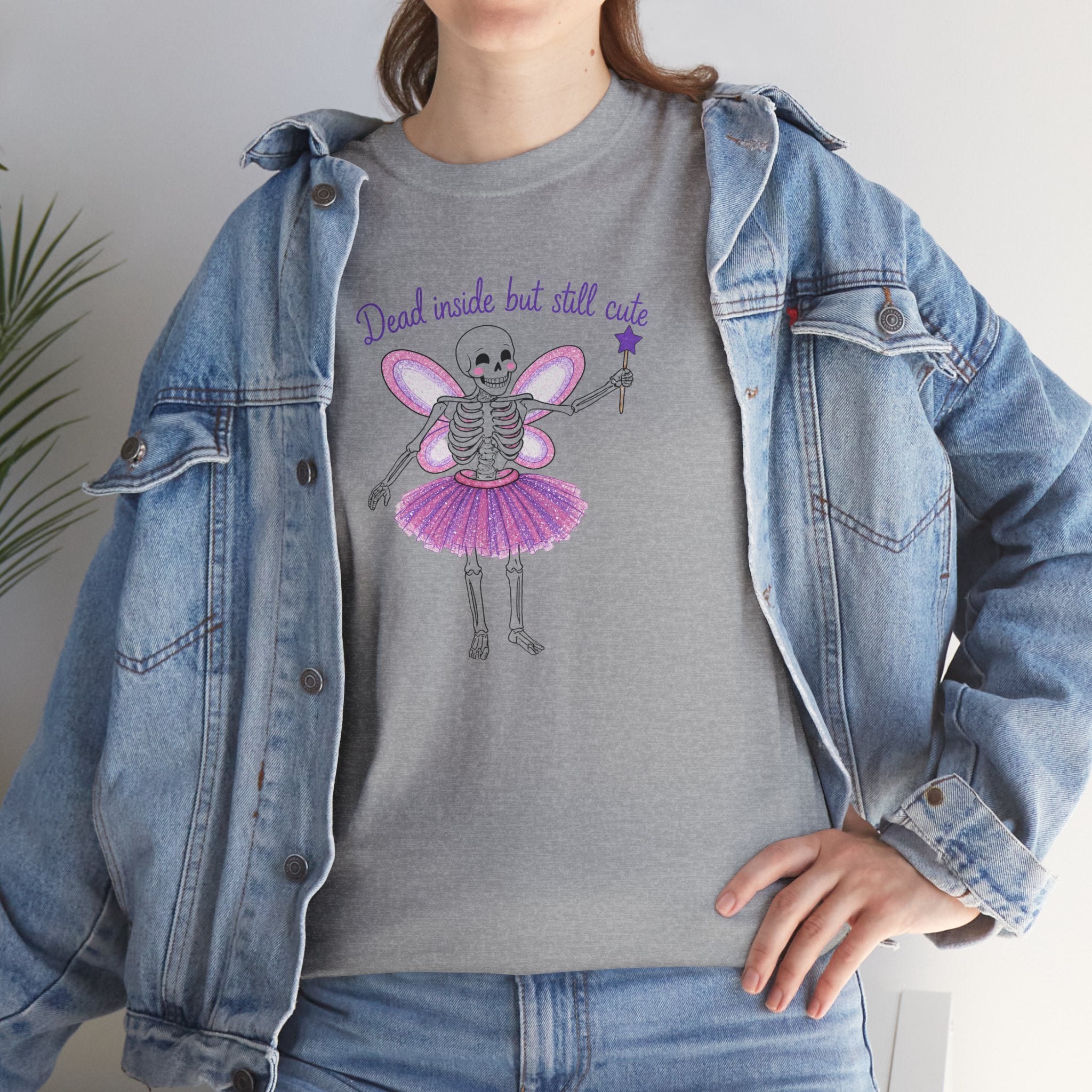 Dead Inside but Still Cute Ballerina Skeleton Tee — Spooky Fairycore Graphic T-Shirt
