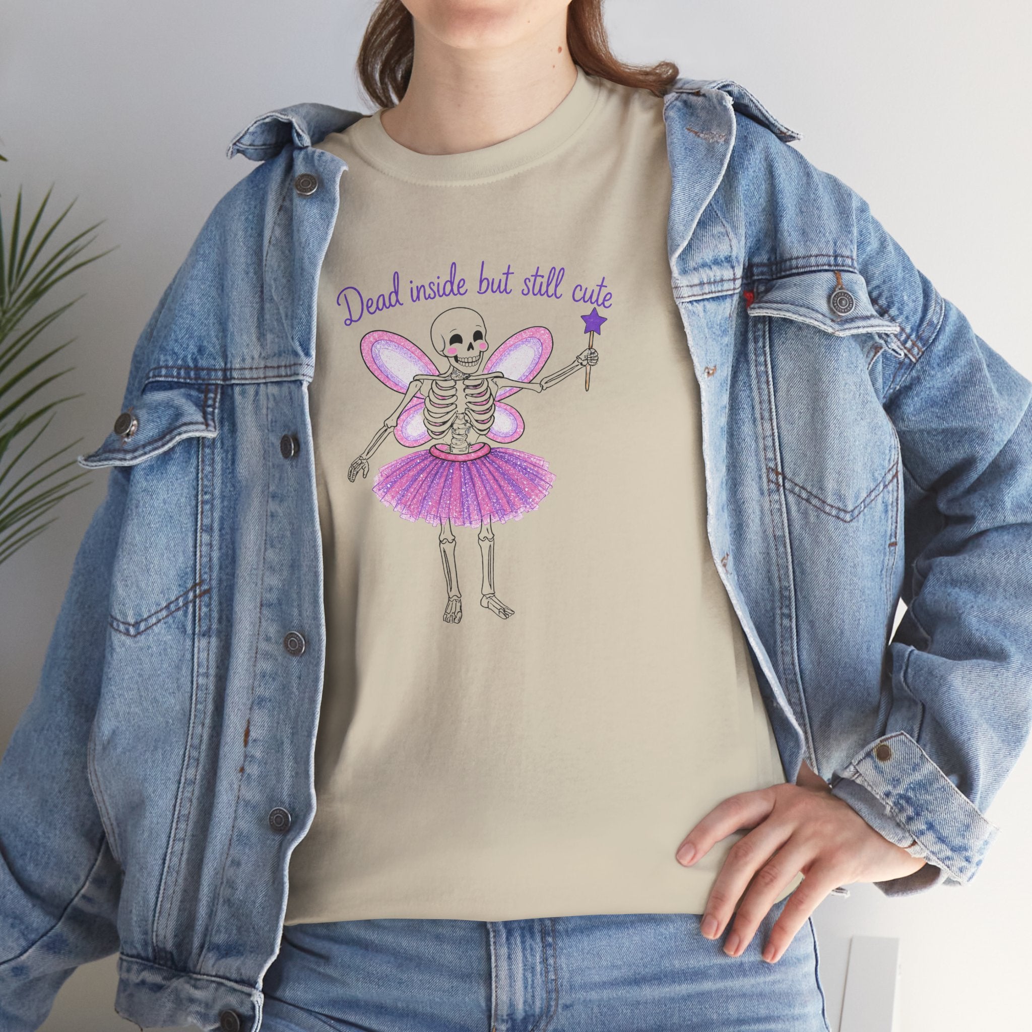 Dead Inside but Still Cute Ballerina Skeleton Tee — Spooky Fairycore Graphic T-Shirt