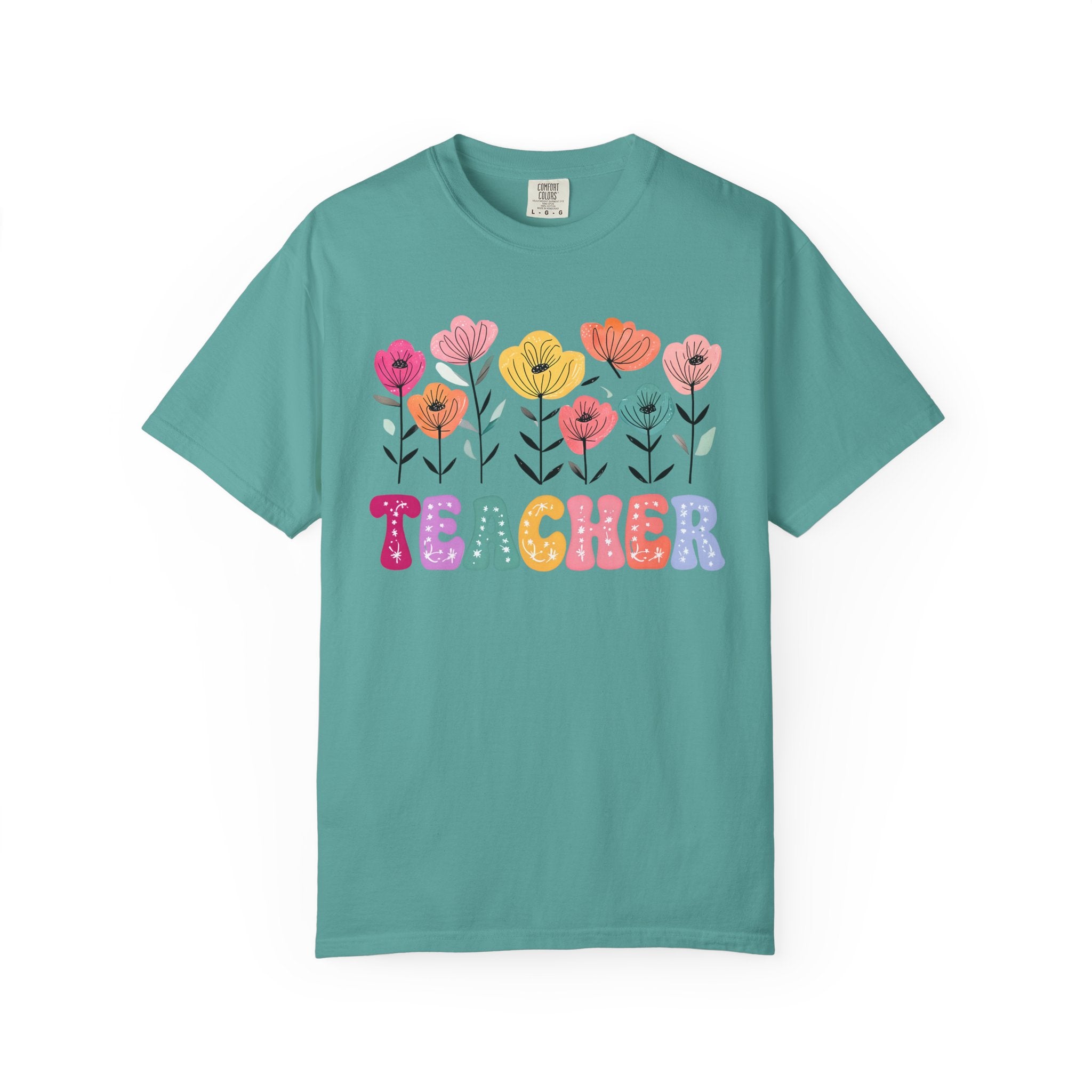 Floral Teacher T-Shirt — Botanical Appreciation Gift for Educators