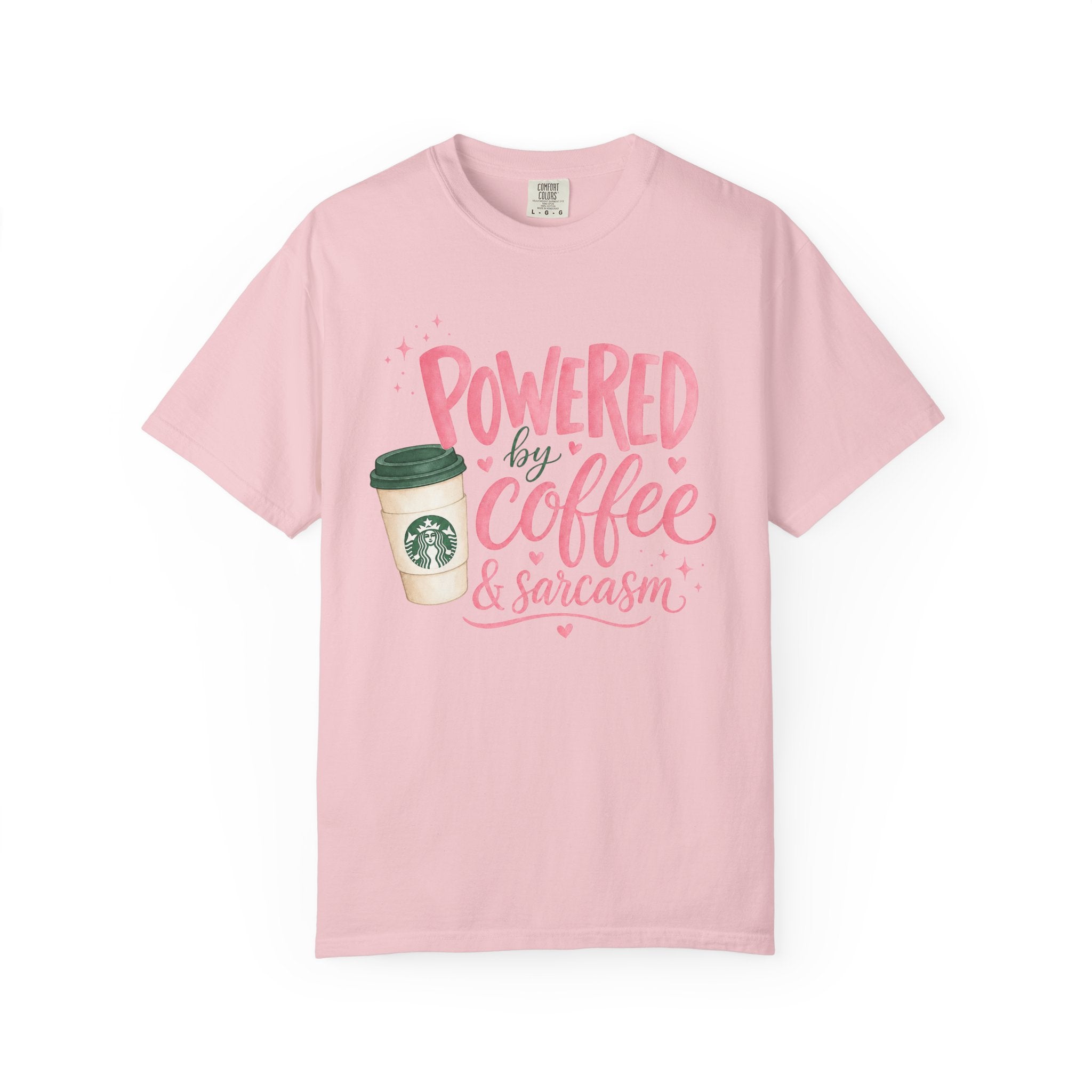 Coffee & Sarcasm T-Shirt — "Powered by Coffee & Sarcasm" Graphic Tee