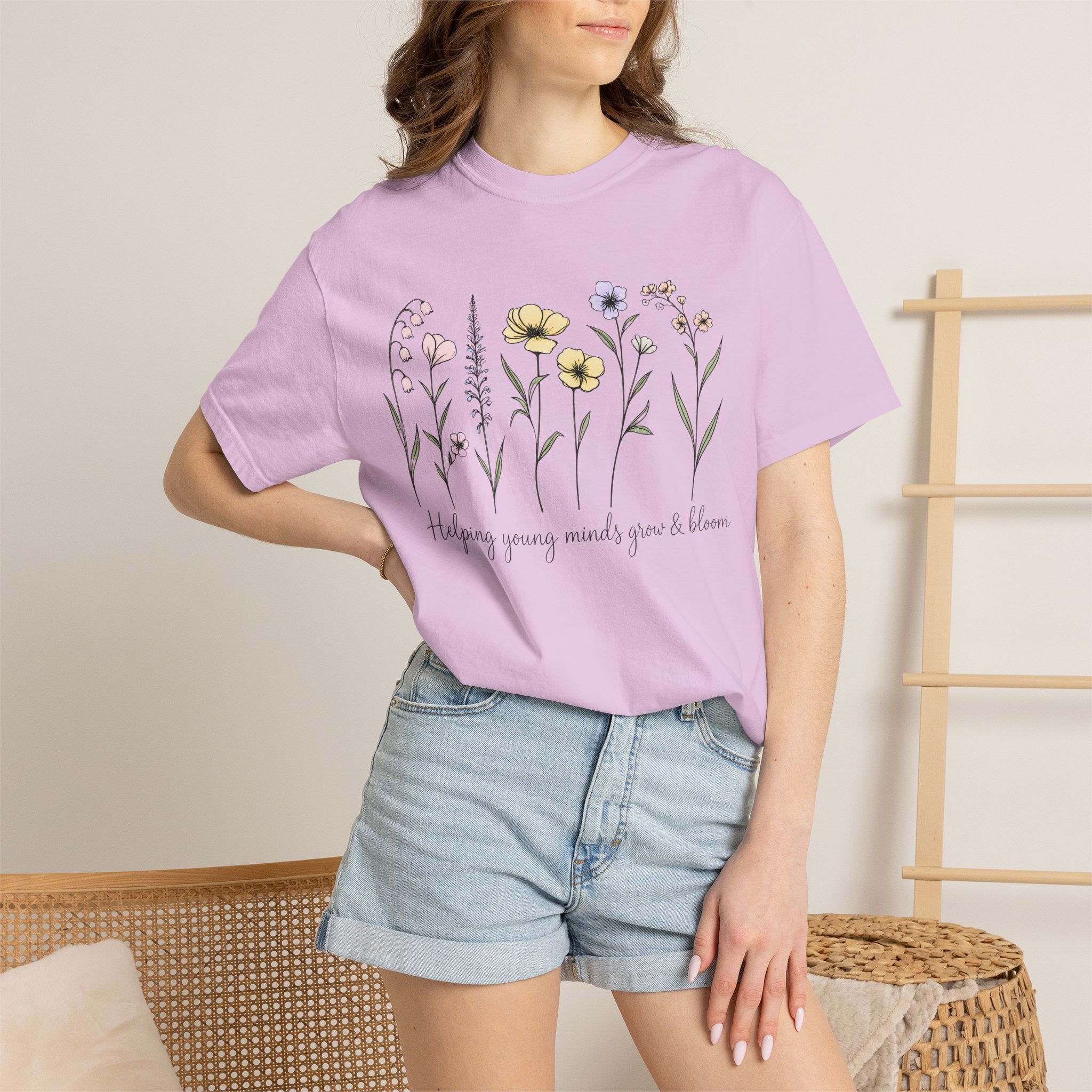Floral Blooms T‑Shirt — "Helping Young Minds Grow & Bloom"