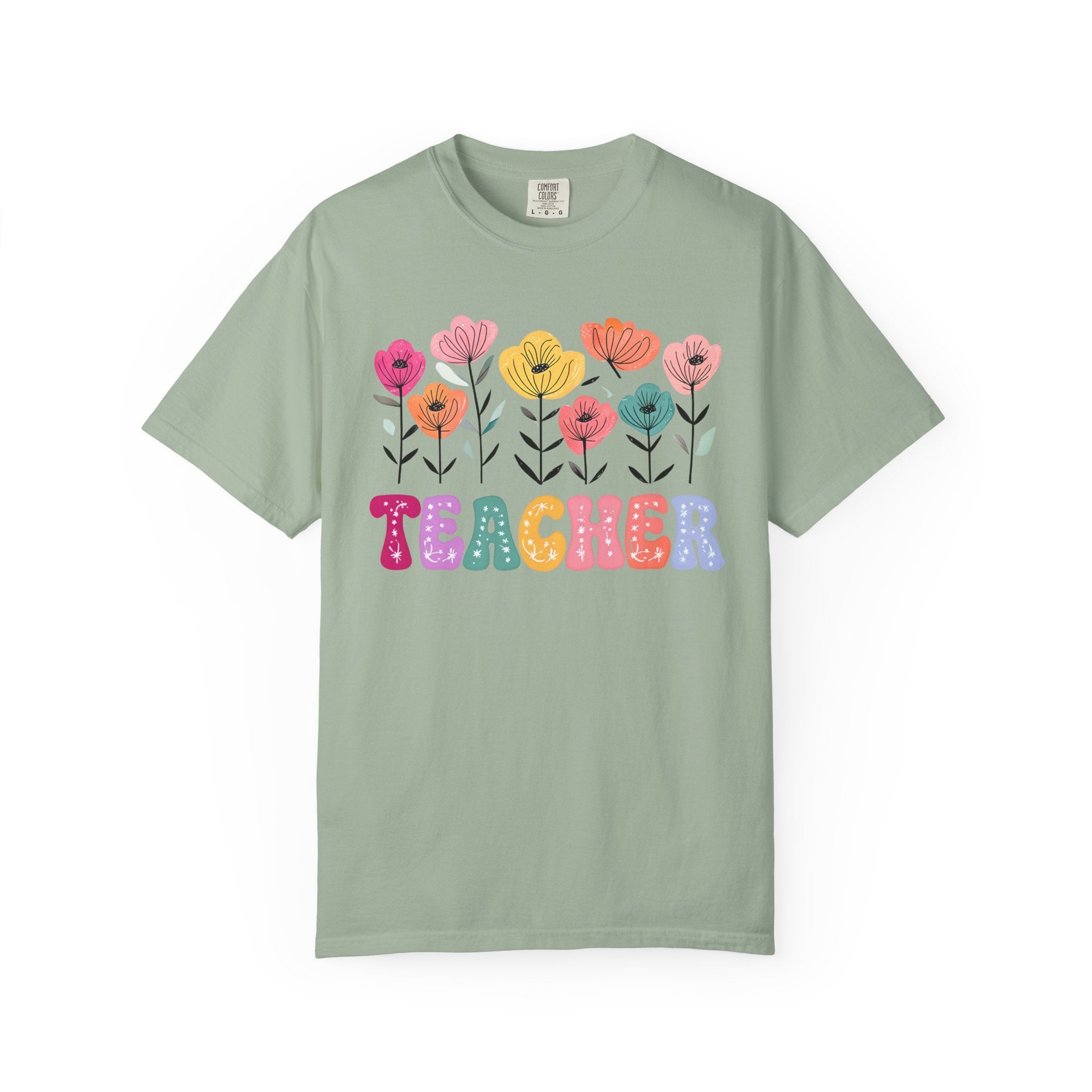Floral Teacher T-Shirt — Botanical Appreciation Gift for Educators