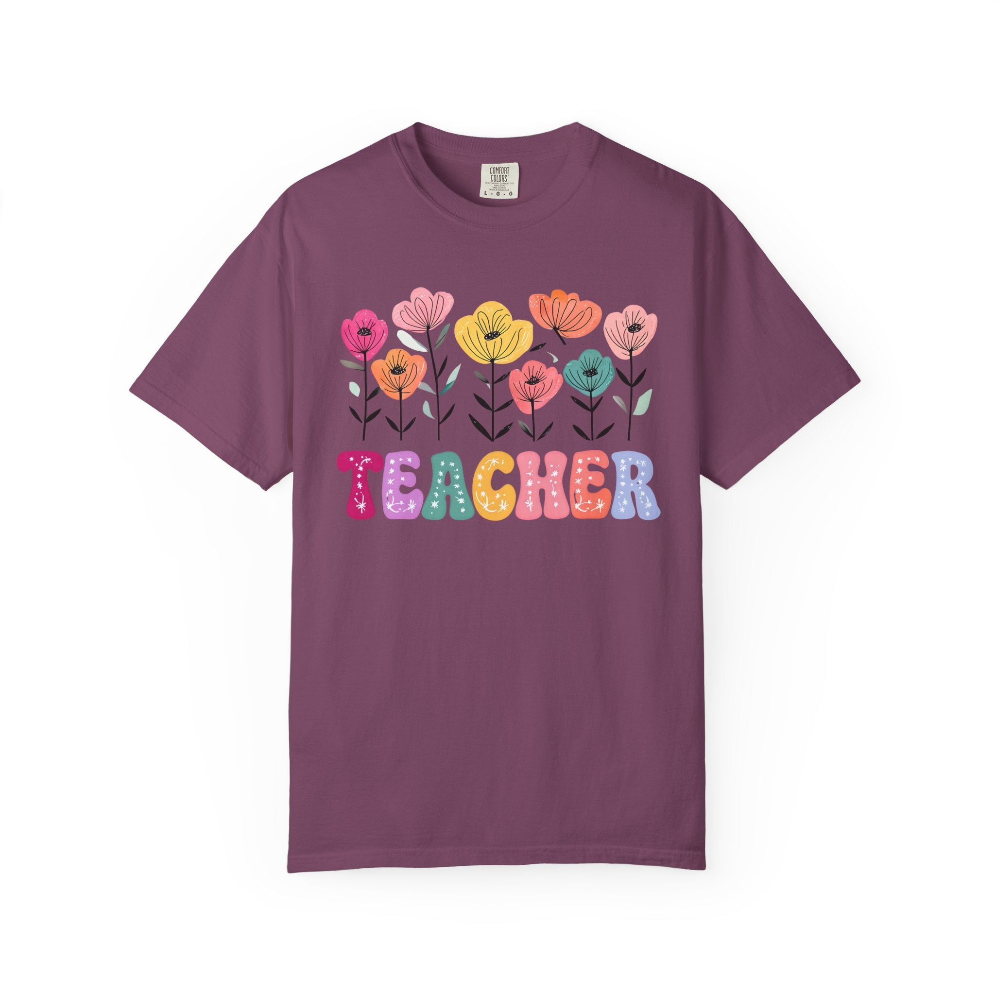 Floral Teacher T-Shirt — Botanical Appreciation Gift for Educators