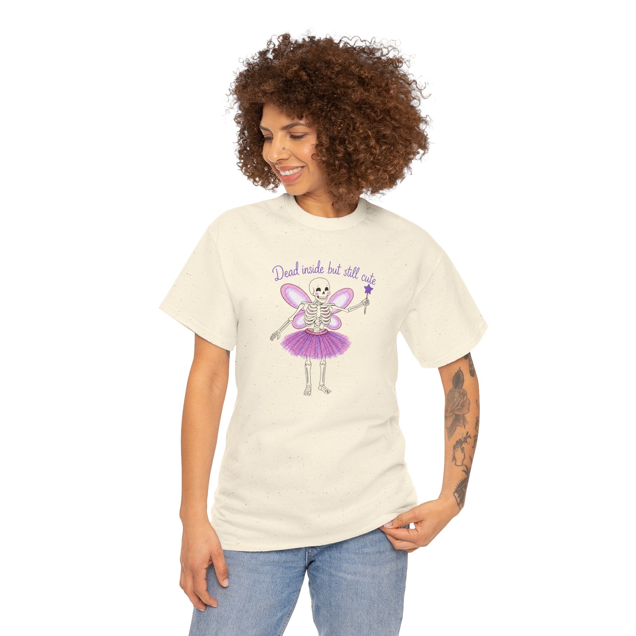 Dead Inside but Still Cute Ballerina Skeleton Tee — Spooky Fairycore Graphic T-Shirt