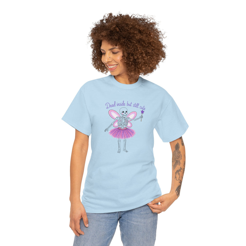 Dead Inside but Still Cute Ballerina Skeleton Tee — Spooky Fairycore Graphic T-Shirt
