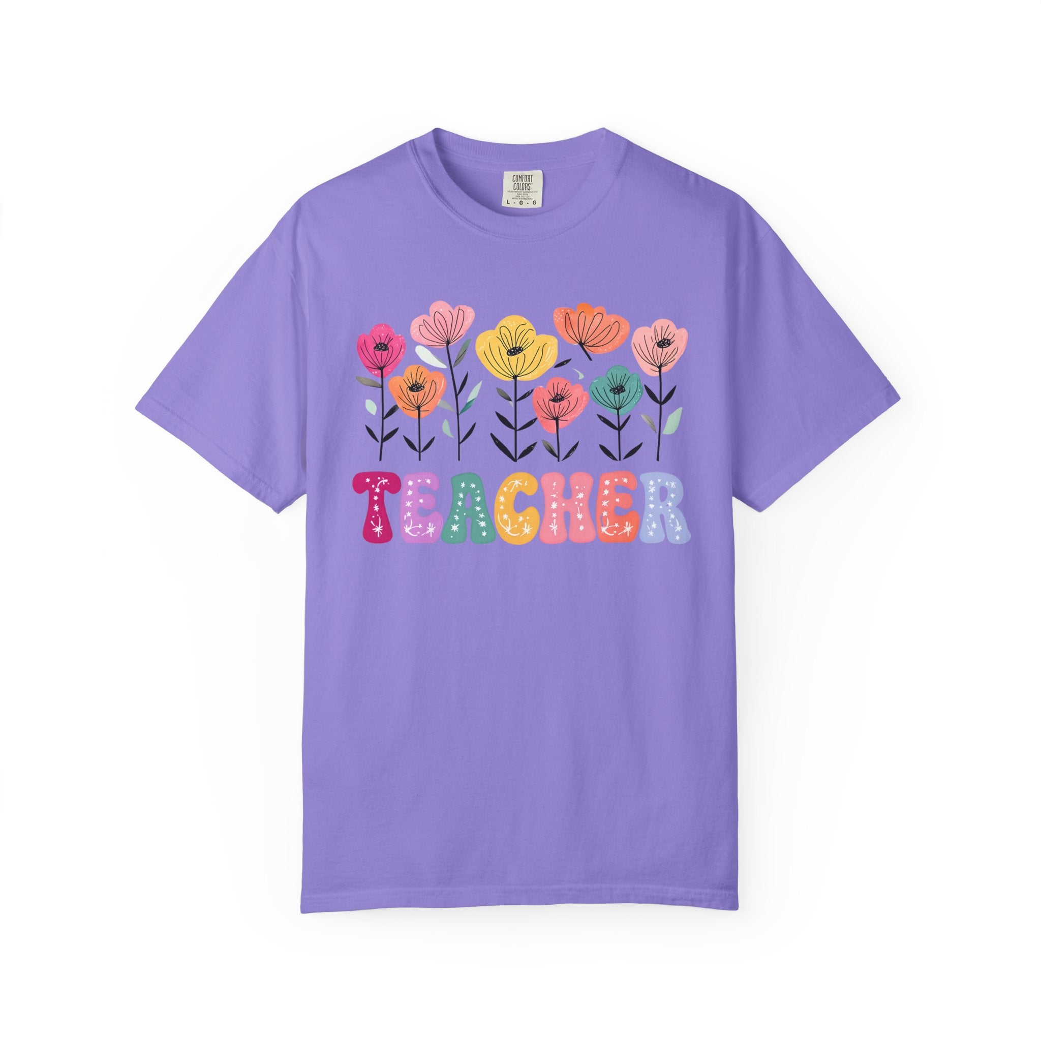 Floral Teacher T-Shirt — Botanical Appreciation Gift for Educators