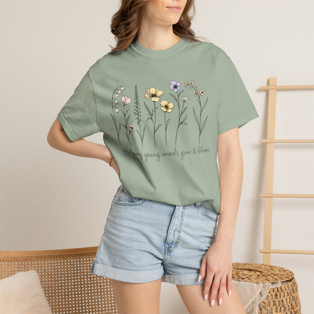 Floral Blooms T‑Shirt — "Helping Young Minds Grow & Bloom"