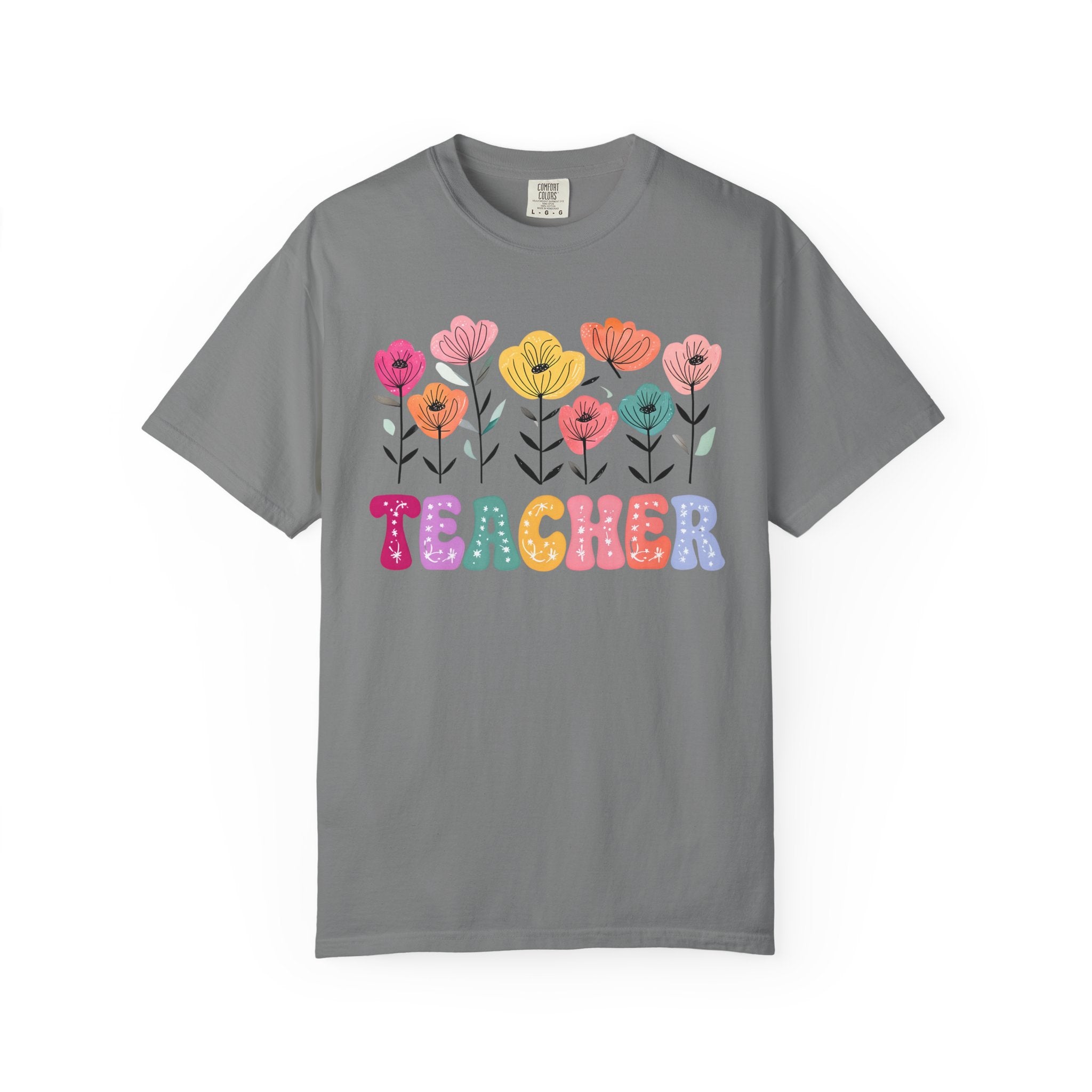 Floral Teacher T-Shirt — Botanical Appreciation Gift for Educators