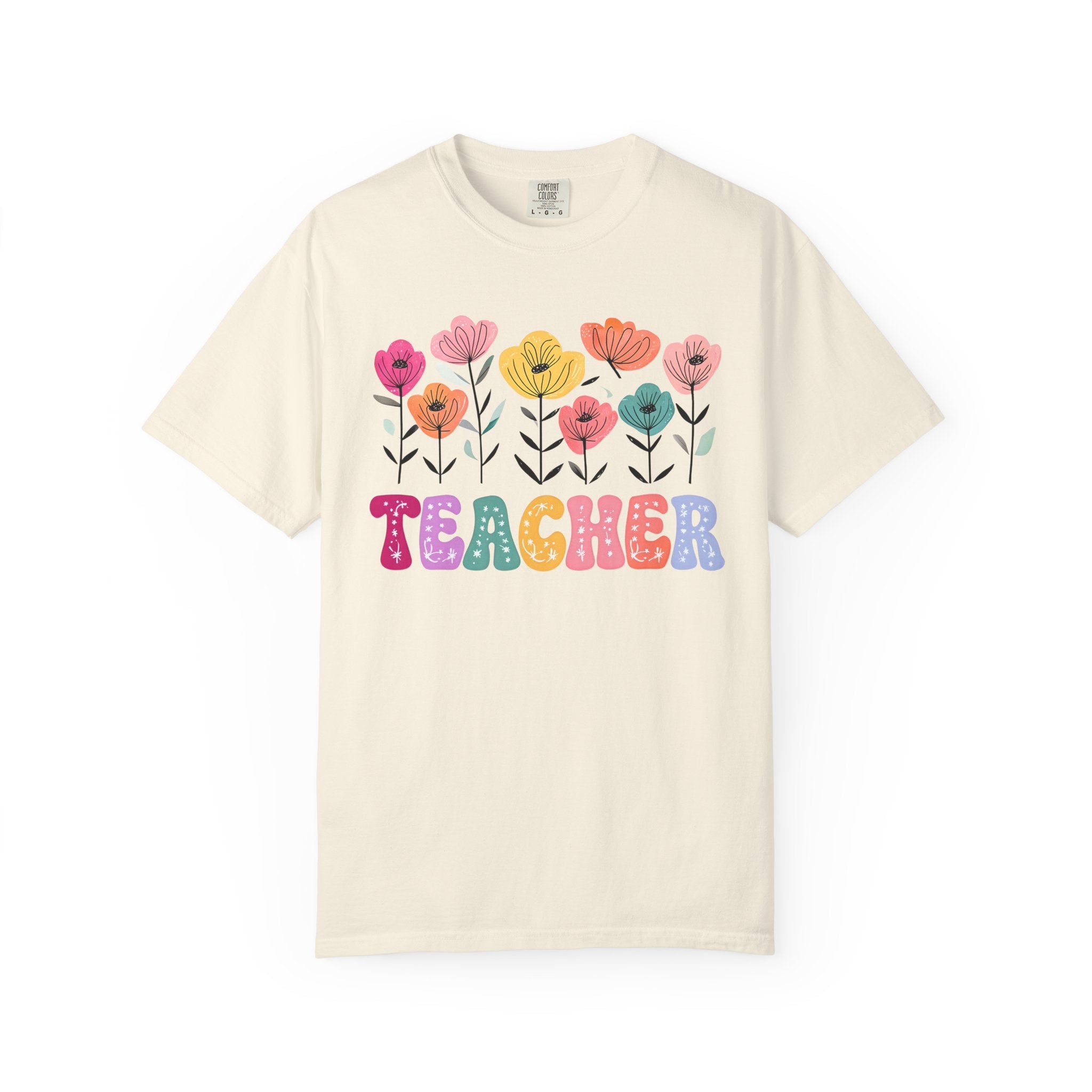Floral Teacher T-Shirt — Botanical Appreciation Gift for Educators