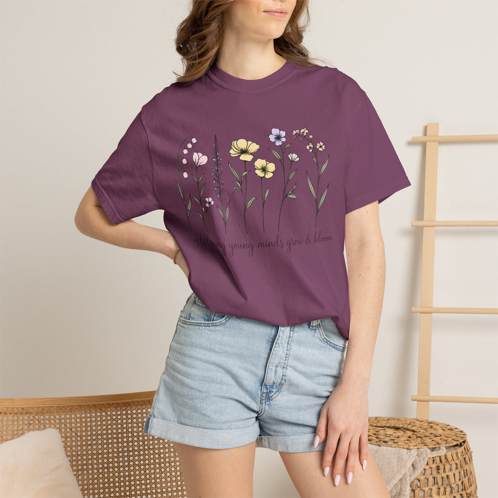 Floral Blooms T‑Shirt — "Helping Young Minds Grow & Bloom"
