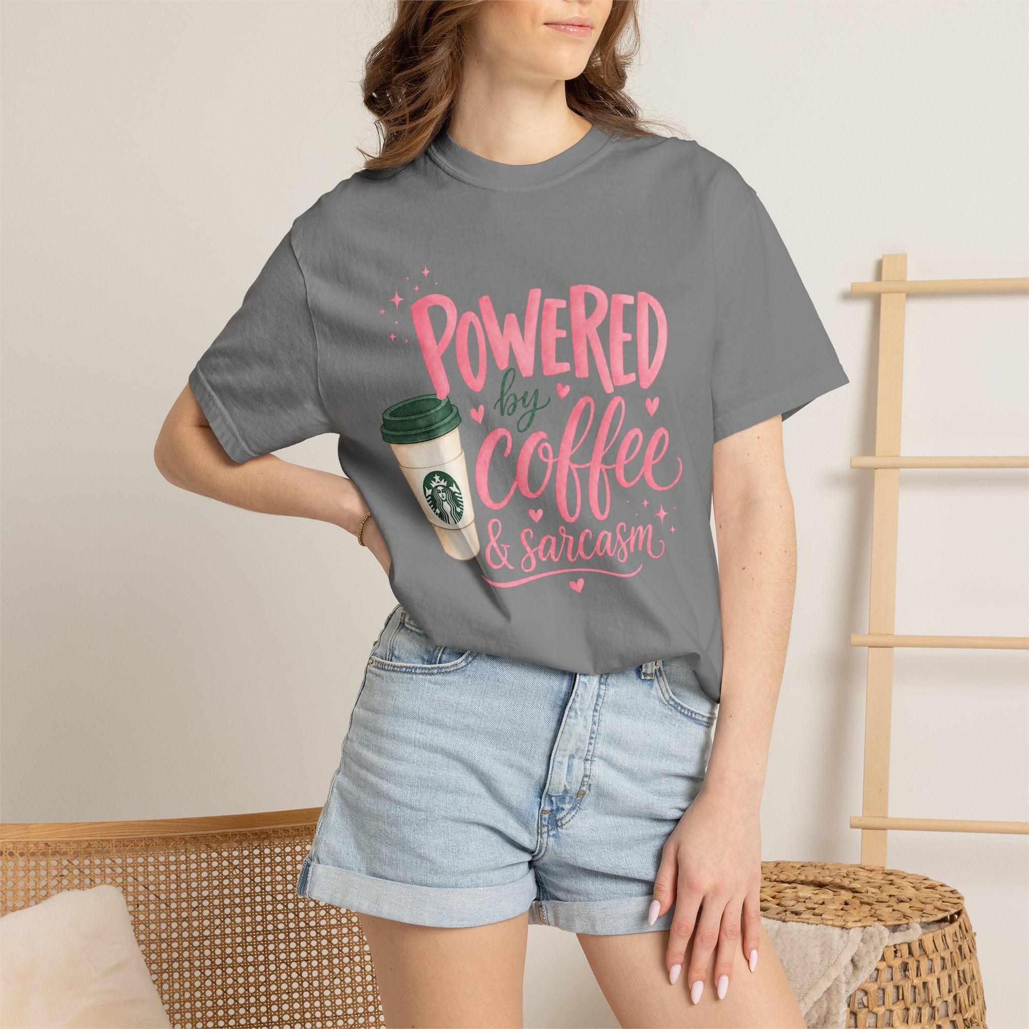 Coffee & Sarcasm T-Shirt — "Powered by Coffee & Sarcasm" Graphic Tee