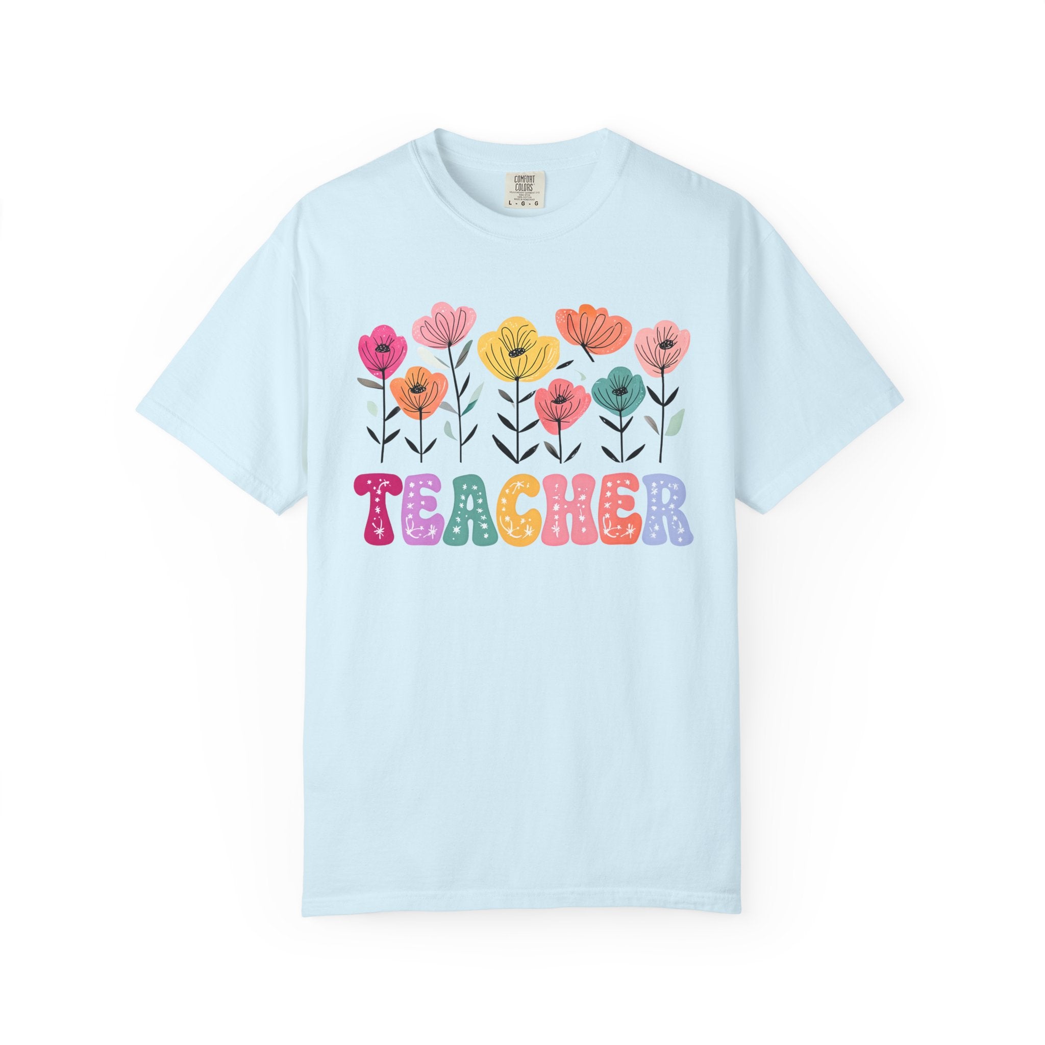 Floral Teacher T-Shirt — Botanical Appreciation Gift for Educators