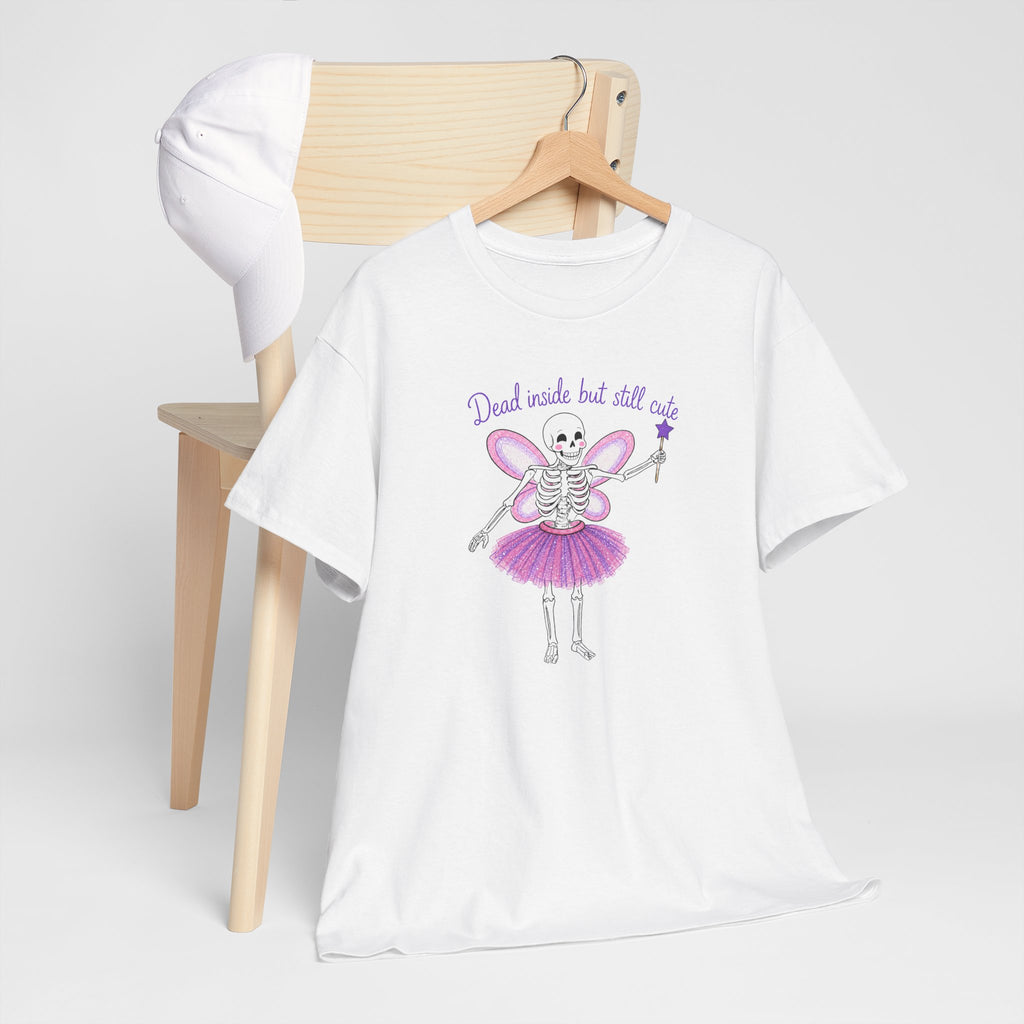 Dead Inside but Still Cute Ballerina Skeleton Tee — Spooky Fairycore Graphic T-Shirt