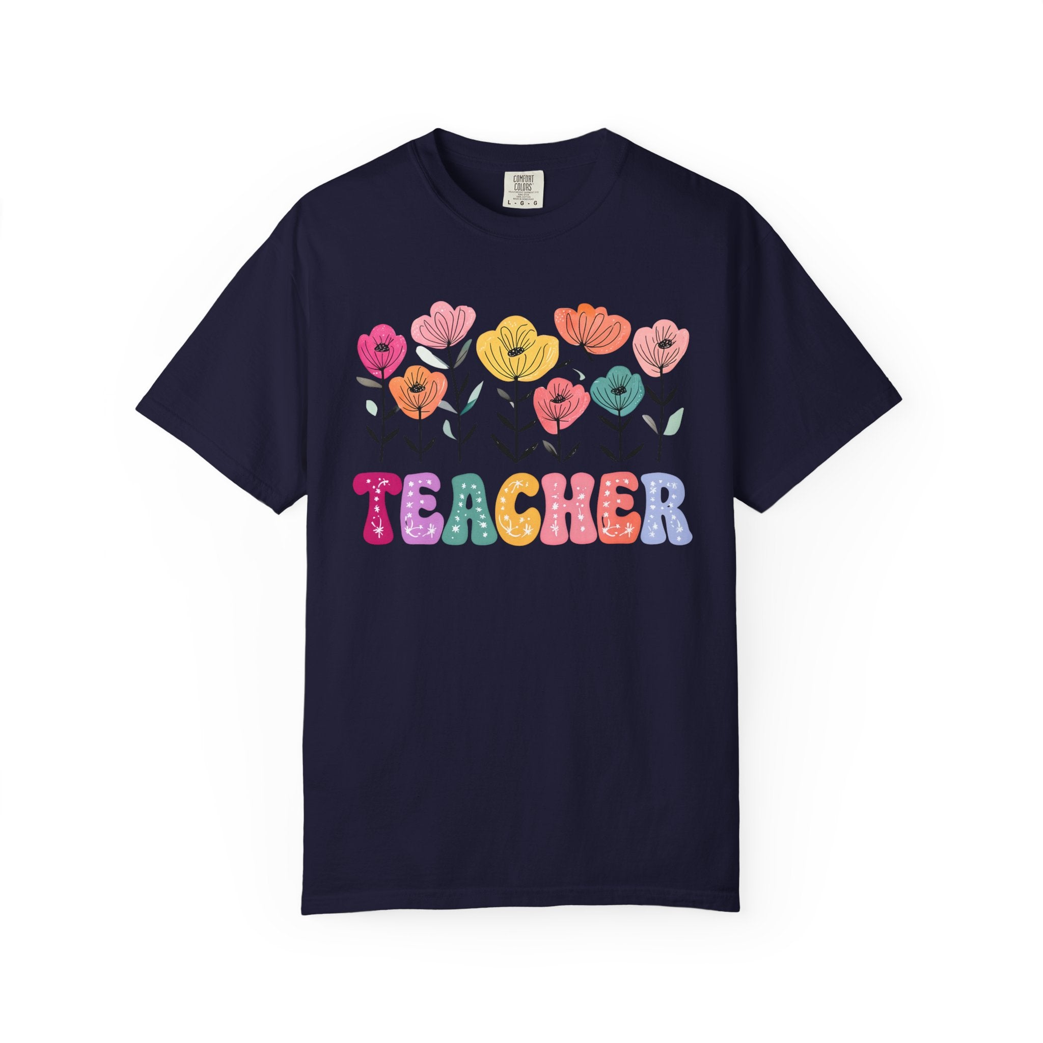 Floral Teacher T-Shirt — Botanical Appreciation Gift for Educators