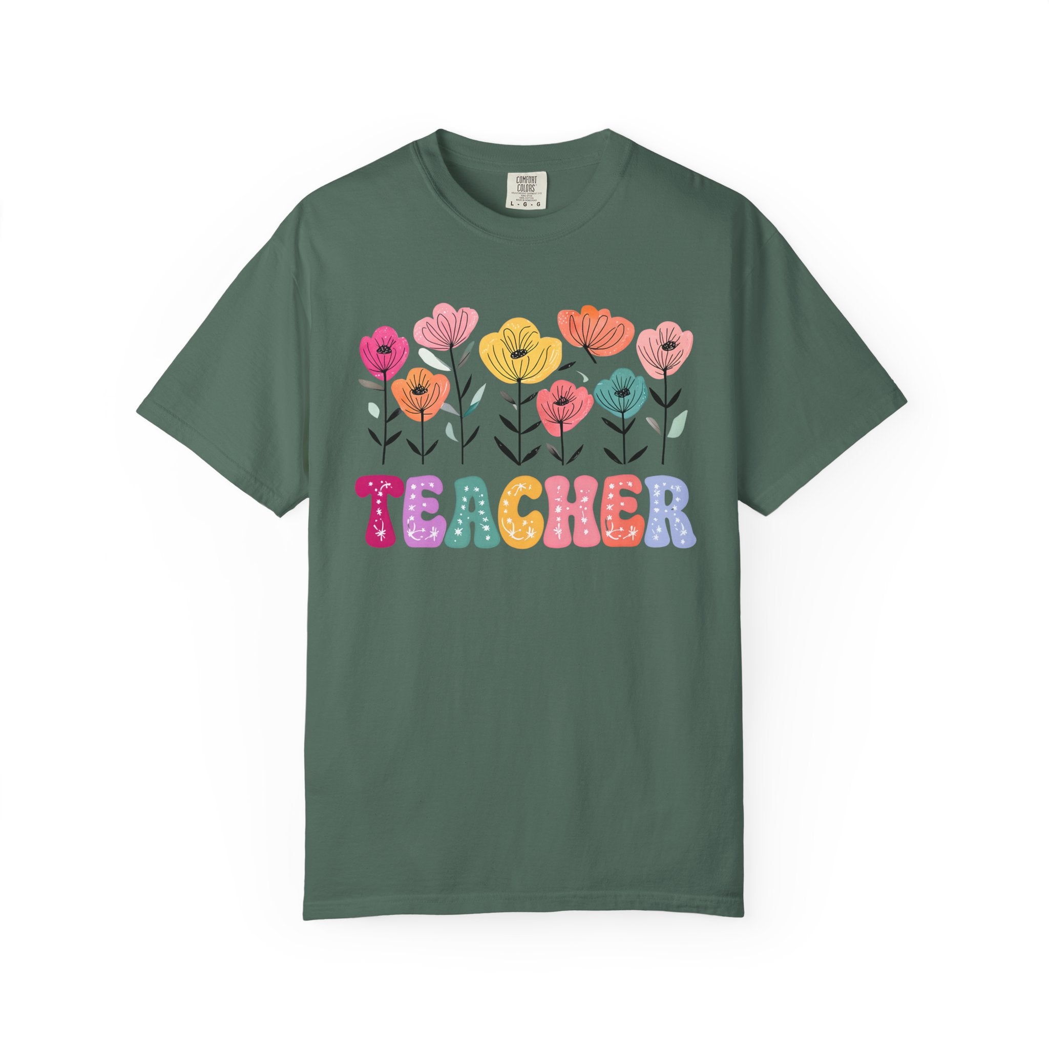 Floral Teacher T-Shirt — Botanical Appreciation Gift for Educators