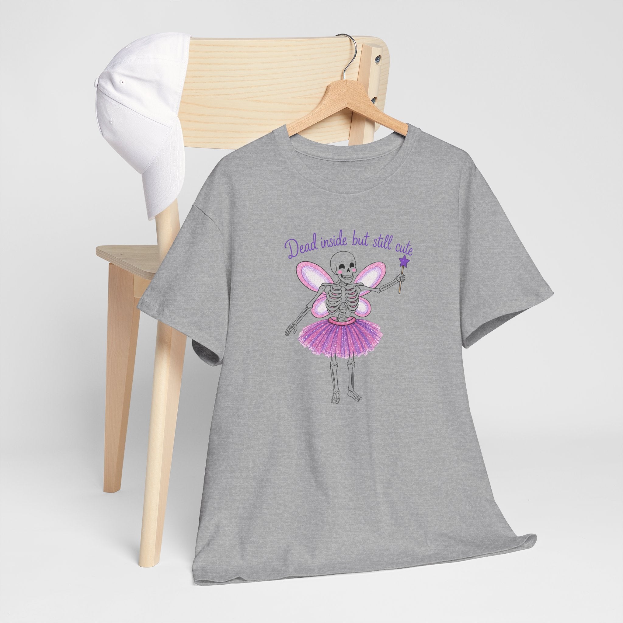 Dead Inside but Still Cute Ballerina Skeleton Tee — Spooky Fairycore Graphic T-Shirt