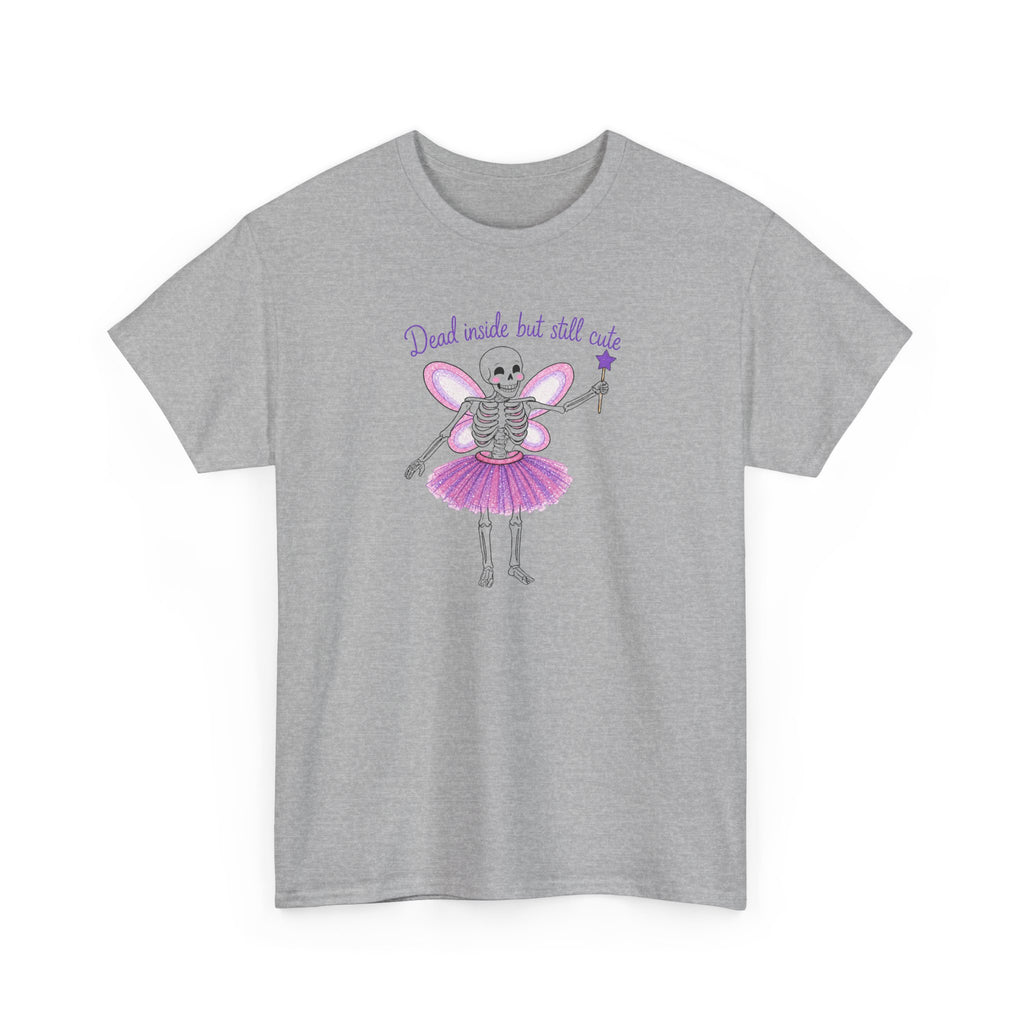 Dead Inside but Still Cute Ballerina Skeleton Tee — Spooky Fairycore Graphic T-Shirt