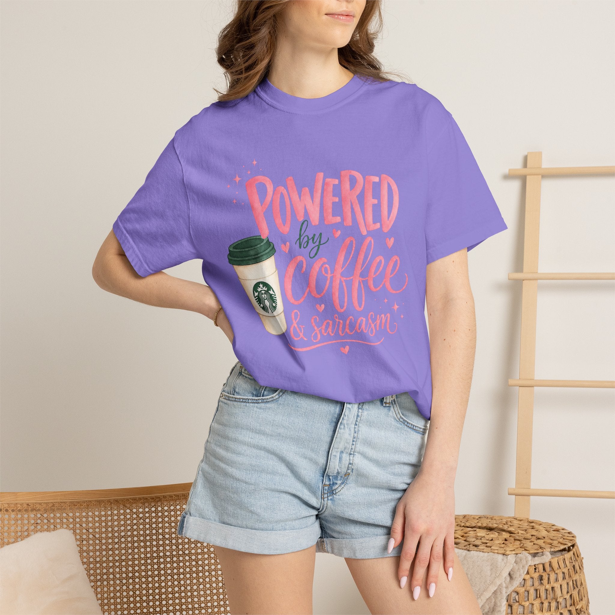 Coffee & Sarcasm T-Shirt — "Powered by Coffee & Sarcasm" Graphic Tee