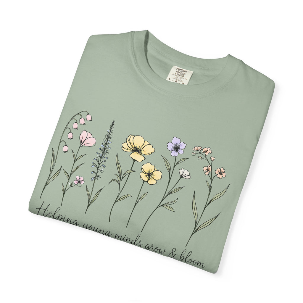 Floral Blooms T‑Shirt — "Helping Young Minds Grow & Bloom"