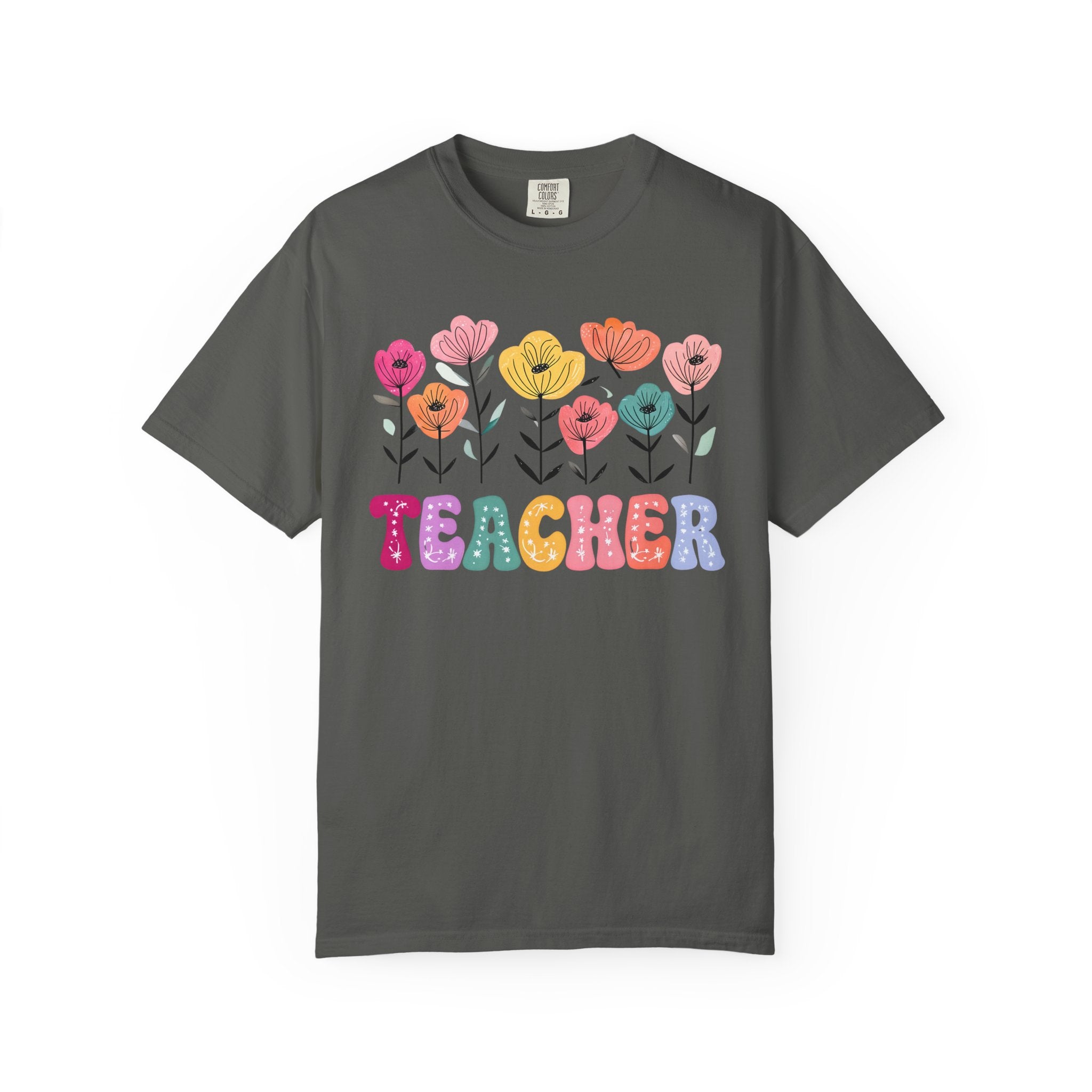 Floral Teacher T-Shirt — Botanical Appreciation Gift for Educators