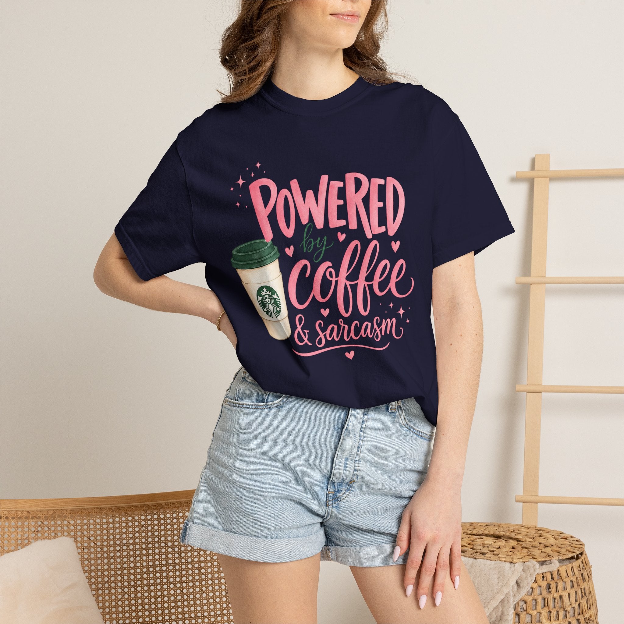 Coffee & Sarcasm T-Shirt — "Powered by Coffee & Sarcasm" Graphic Tee