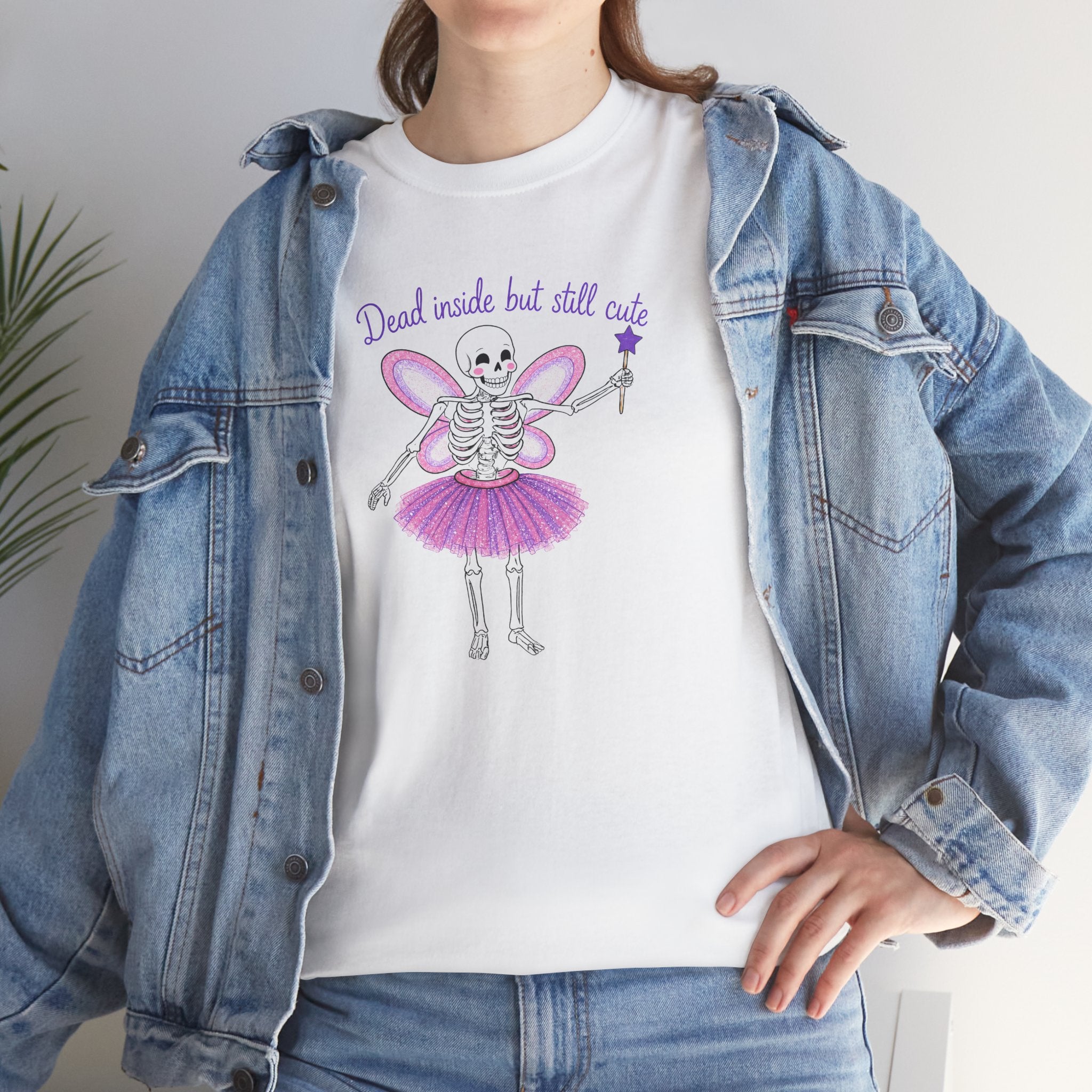 Dead Inside but Still Cute Ballerina Skeleton Tee — Spooky Fairycore Graphic T-Shirt