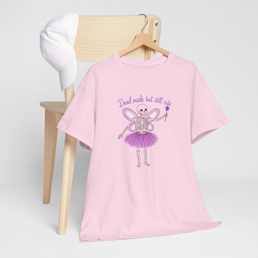 Dead Inside but Still Cute Ballerina Skeleton Tee — Spooky Fairycore Graphic T-Shirt