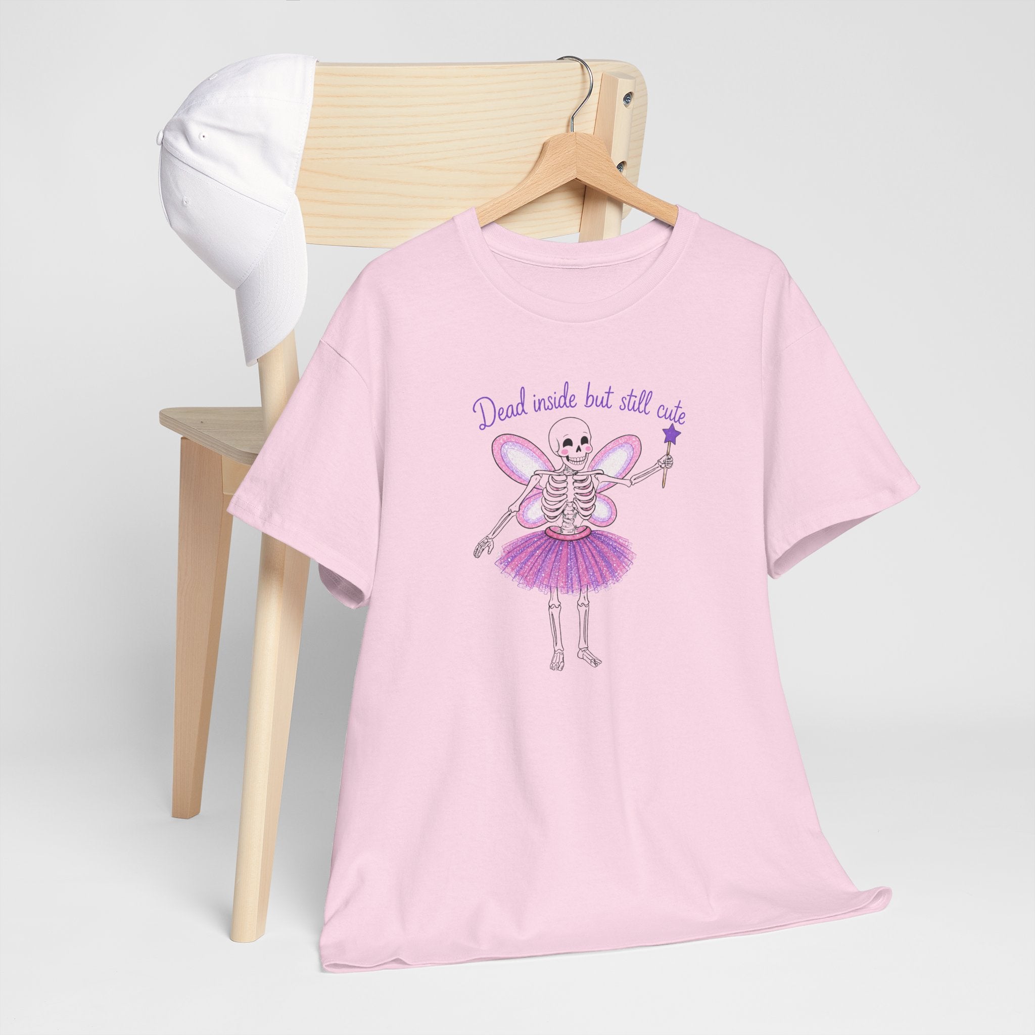 Dead Inside but Still Cute Ballerina Skeleton Tee — Spooky Fairycore Graphic T-Shirt
