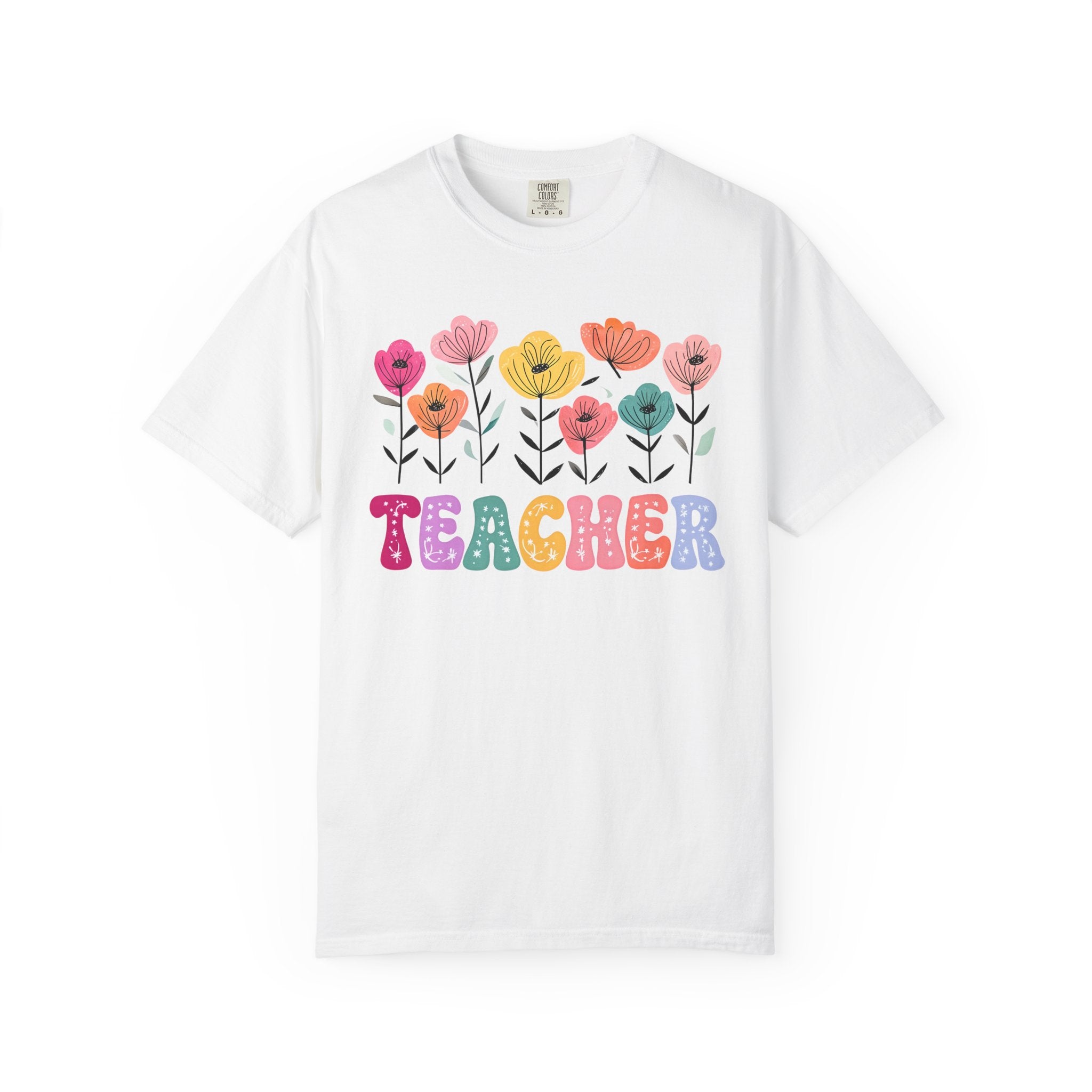 Floral Teacher T-Shirt — Botanical Appreciation Gift for Educators