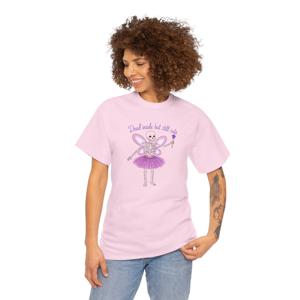Dead Inside but Still Cute Ballerina Skeleton Tee — Spooky Fairycore Graphic T-Shirt