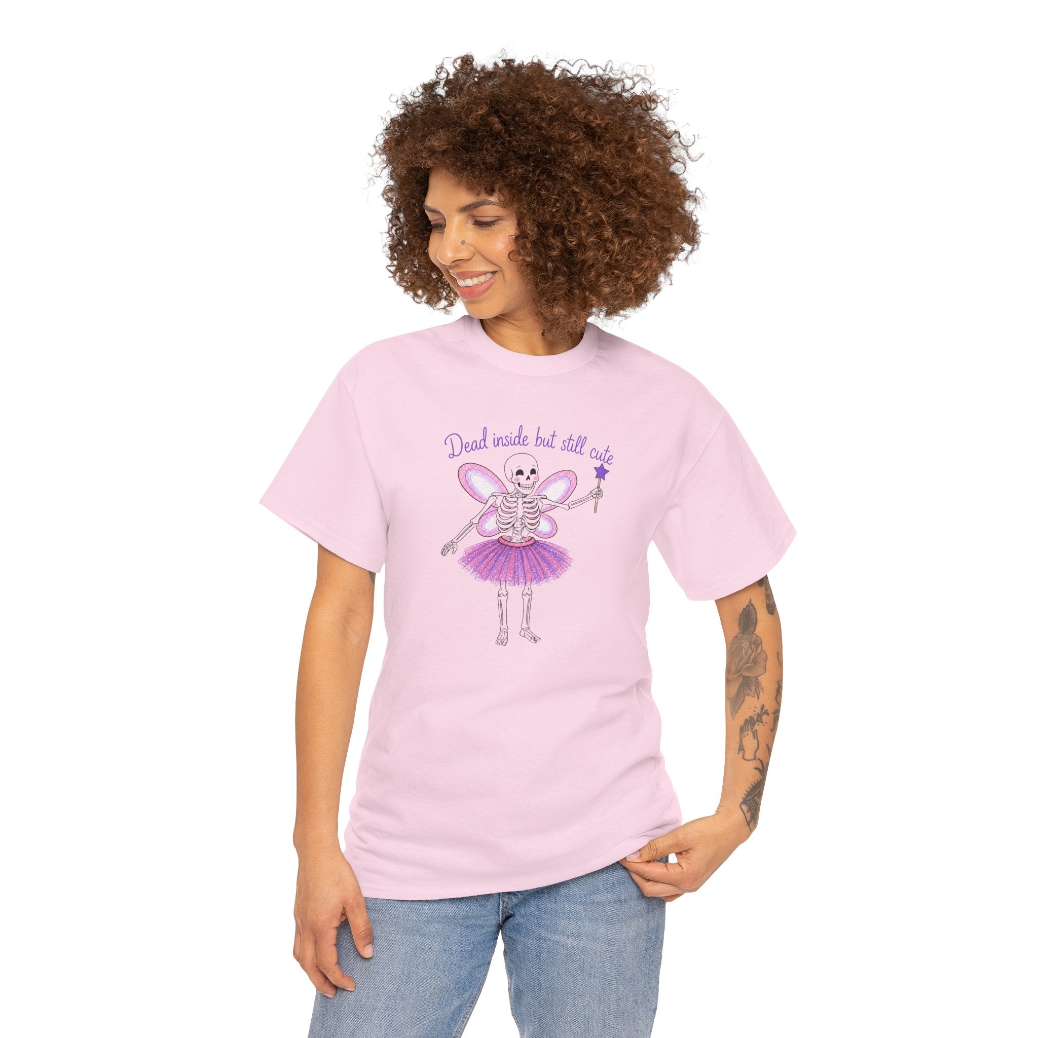 Dead Inside but Still Cute Ballerina Skeleton Tee — Spooky Fairycore Graphic T-Shirt