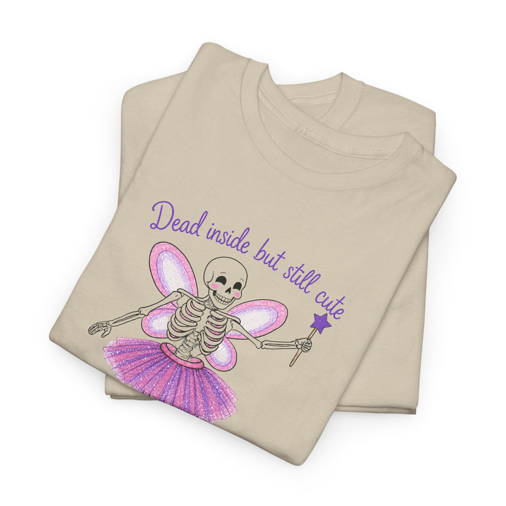 Dead Inside but Still Cute Ballerina Skeleton Tee — Spooky Fairycore Graphic T-Shirt