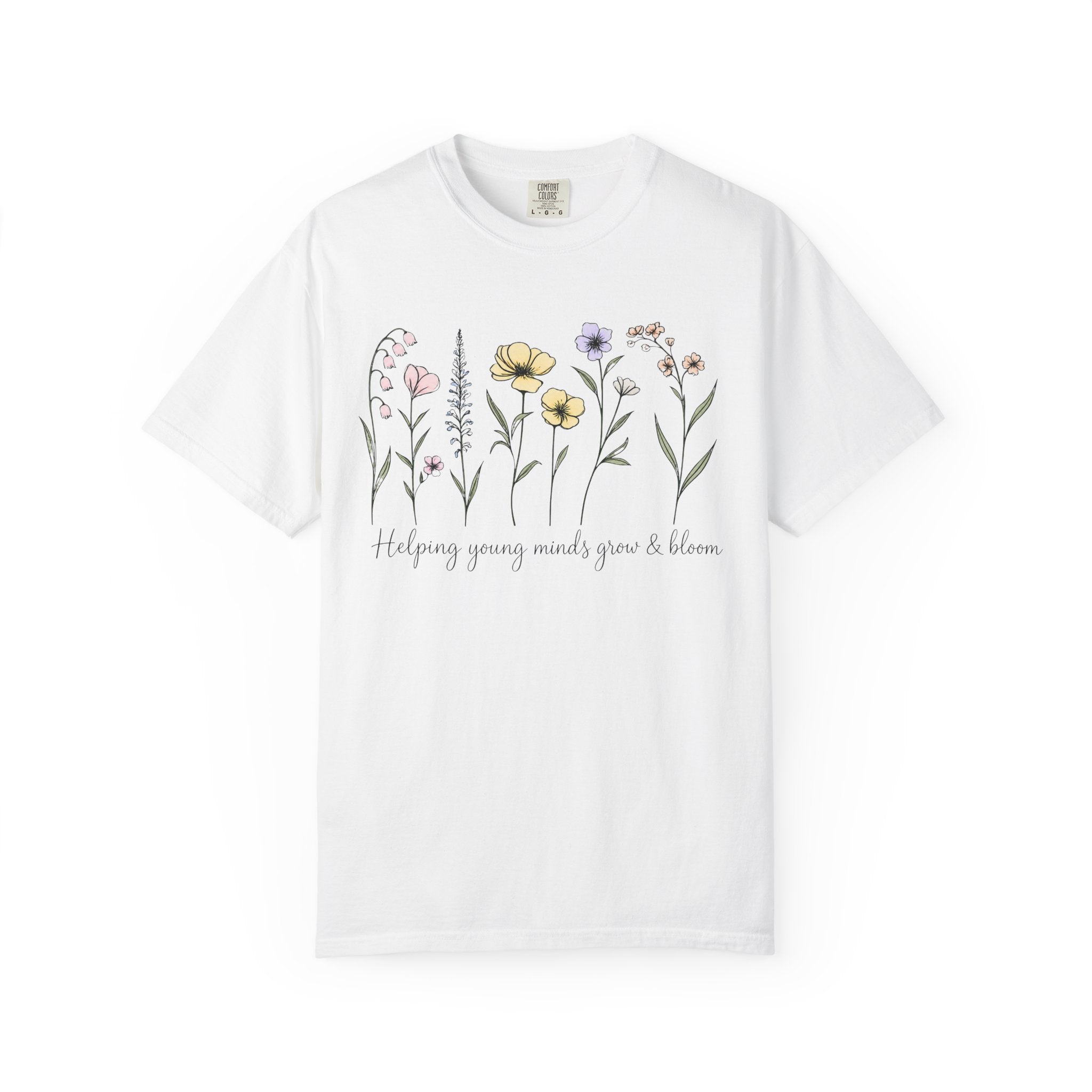 Floral Blooms T‑Shirt — "Helping Young Minds Grow & Bloom"