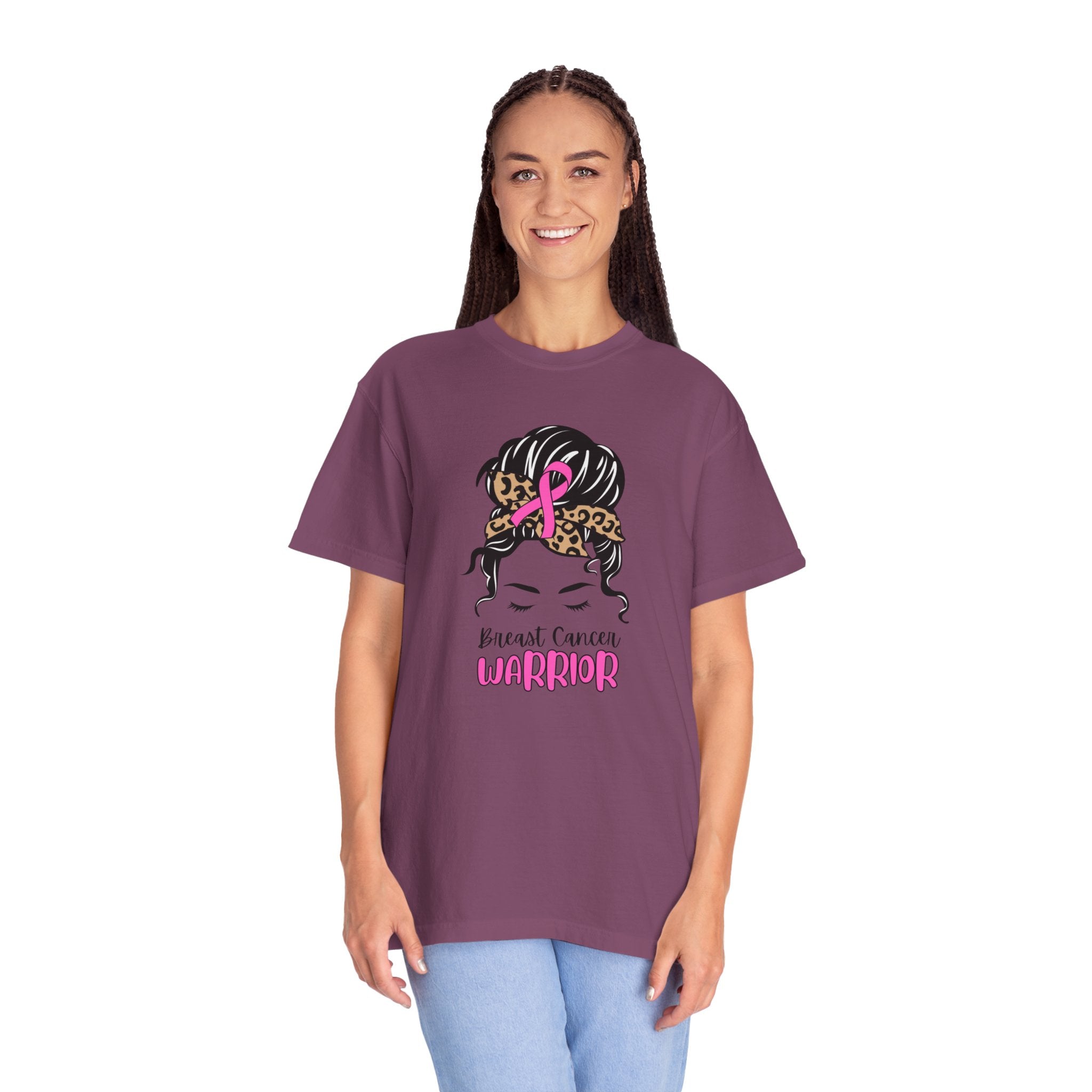 Breast Cancer Survivor T-Shirt — Sassy Woman with Cheetah Scarf