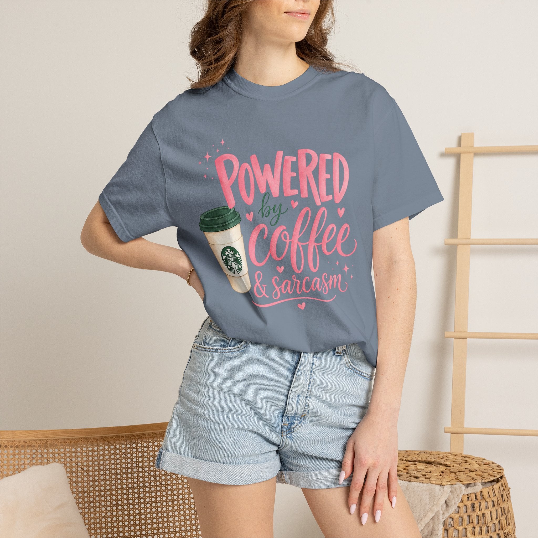 Coffee & Sarcasm T-Shirt — "Powered by Coffee & Sarcasm" Graphic Tee