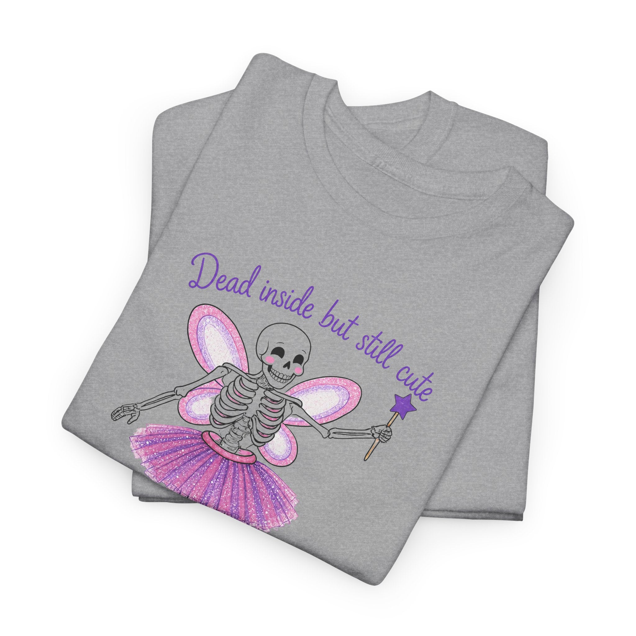 Dead Inside but Still Cute Ballerina Skeleton Tee — Spooky Fairycore Graphic T-Shirt