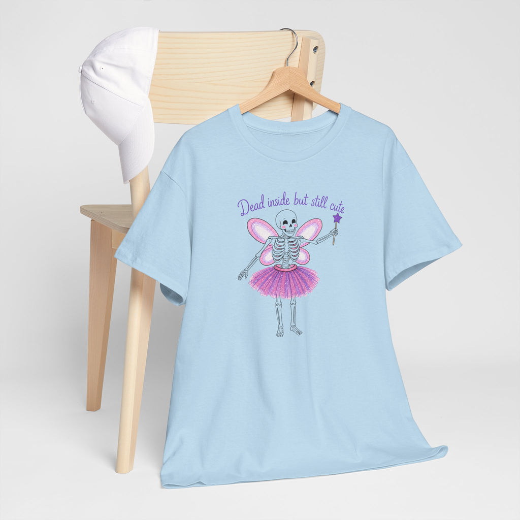 Dead Inside but Still Cute Ballerina Skeleton Tee — Spooky Fairycore Graphic T-Shirt