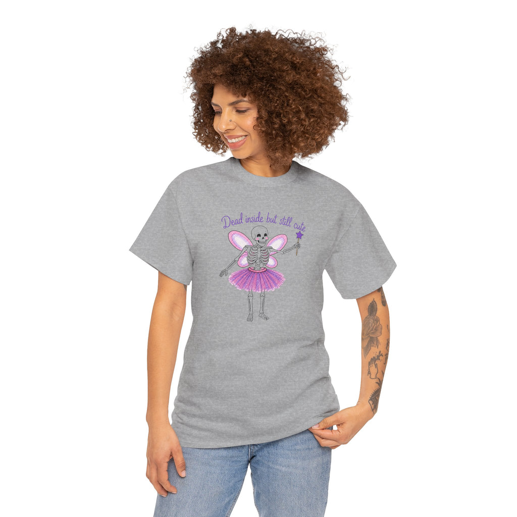 Dead Inside but Still Cute Ballerina Skeleton Tee — Spooky Fairycore Graphic T-Shirt