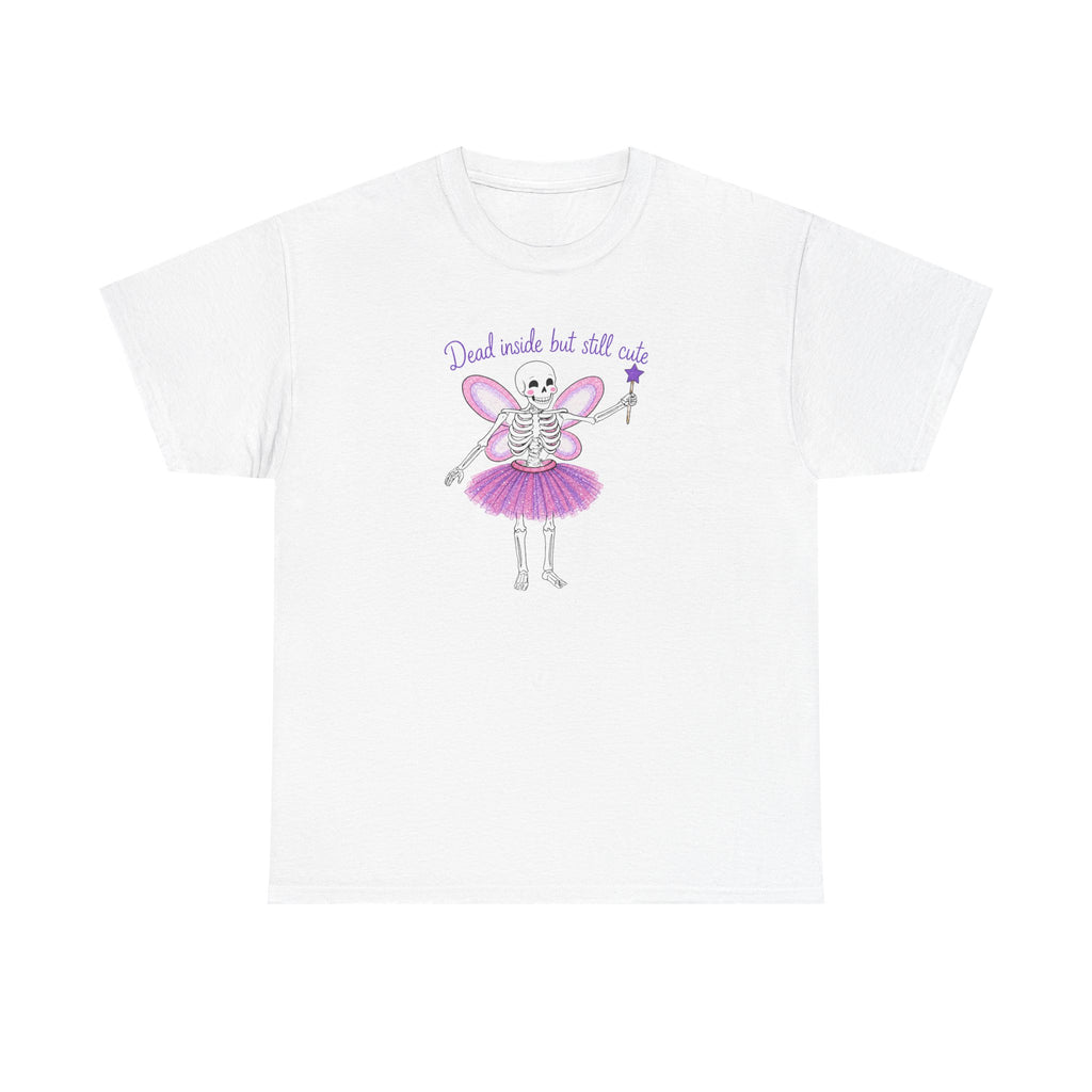 Dead Inside but Still Cute Ballerina Skeleton Tee — Spooky Fairycore Graphic T-Shirt