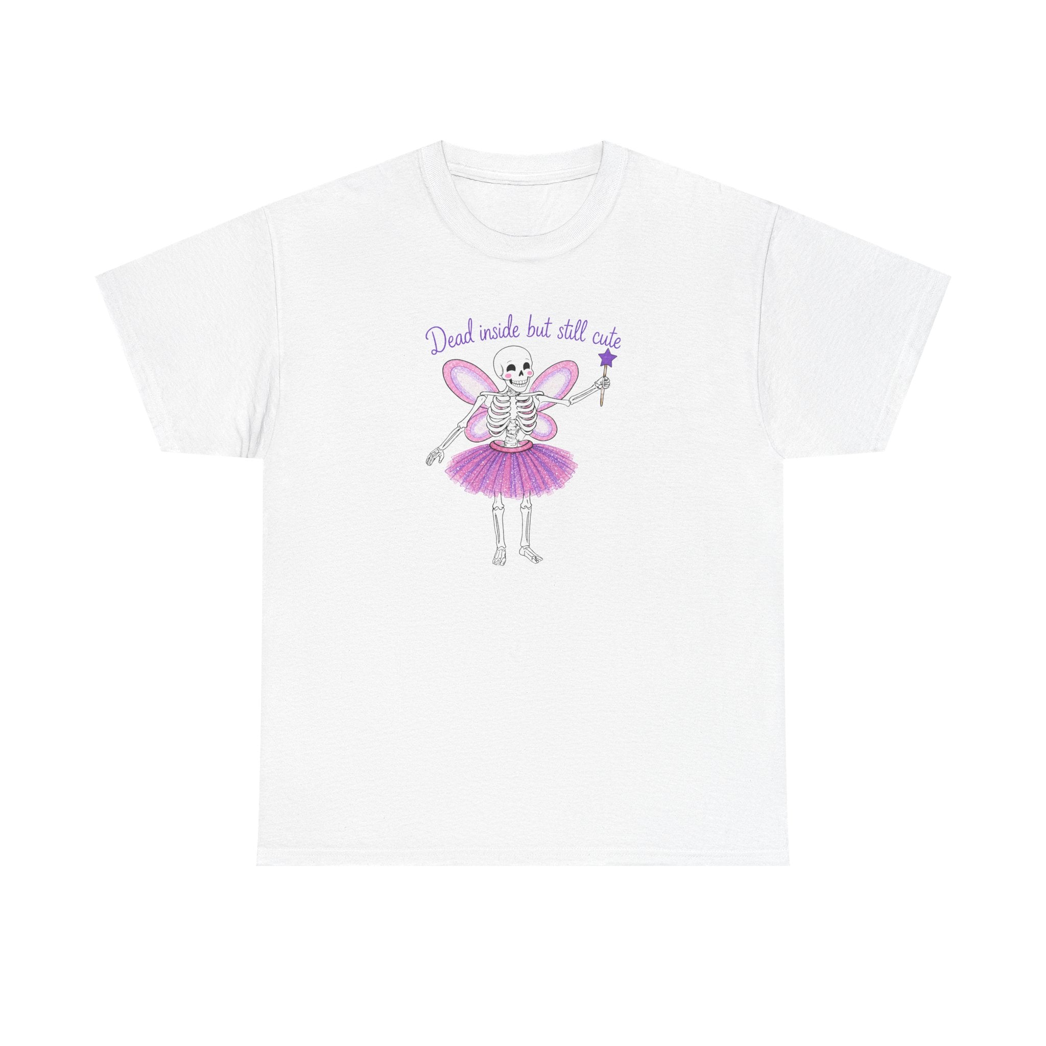 Dead Inside but Still Cute Ballerina Skeleton Tee — Spooky Fairycore Graphic T-Shirt
