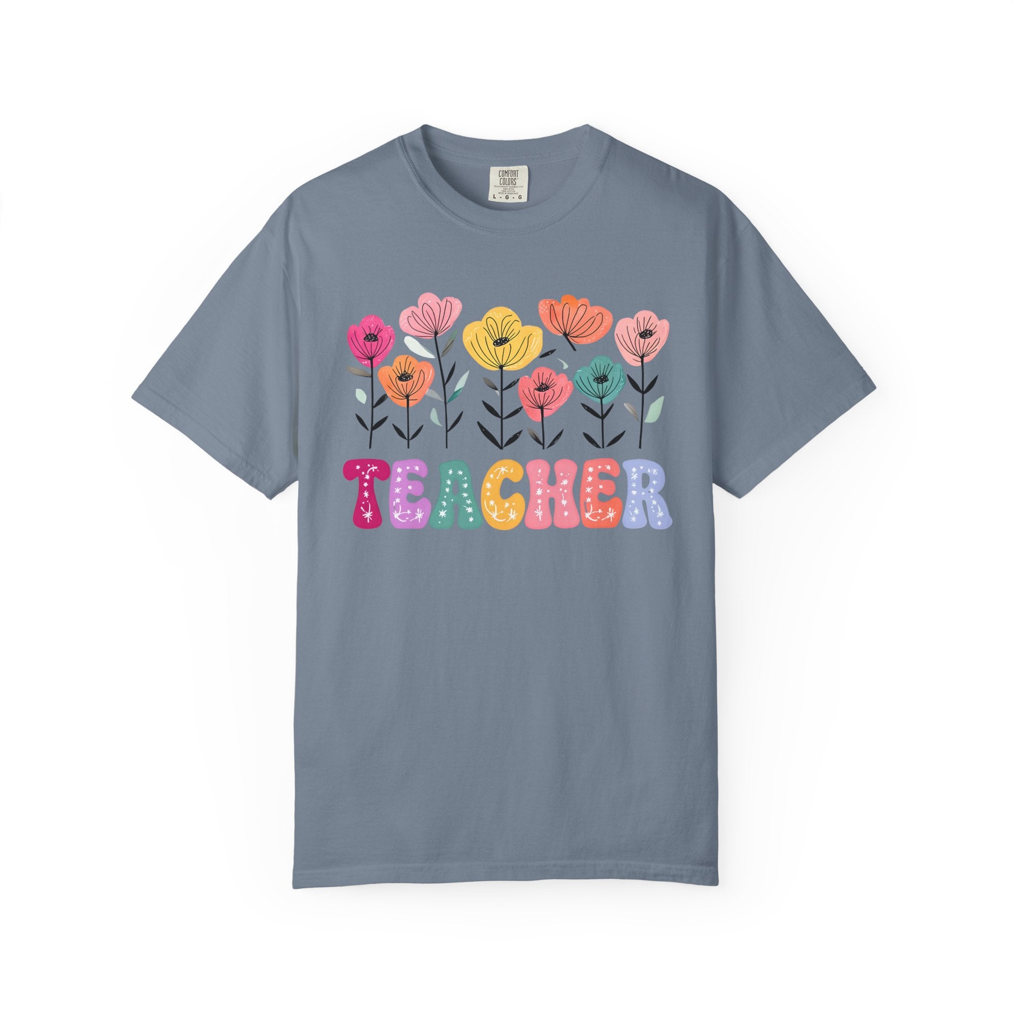 Floral Teacher T-Shirt — Botanical Appreciation Gift for Educators
