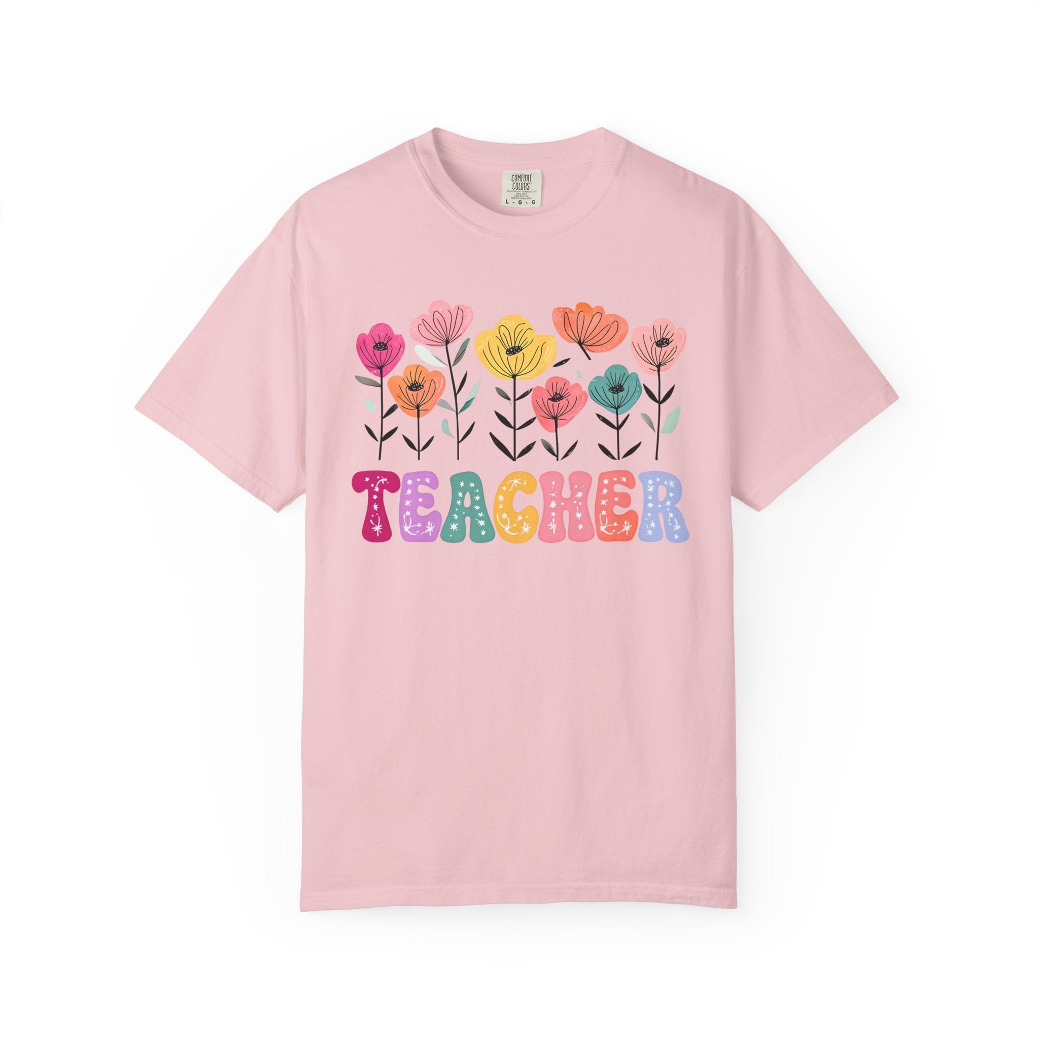 Floral Teacher T-Shirt — Botanical Appreciation Gift for Educators