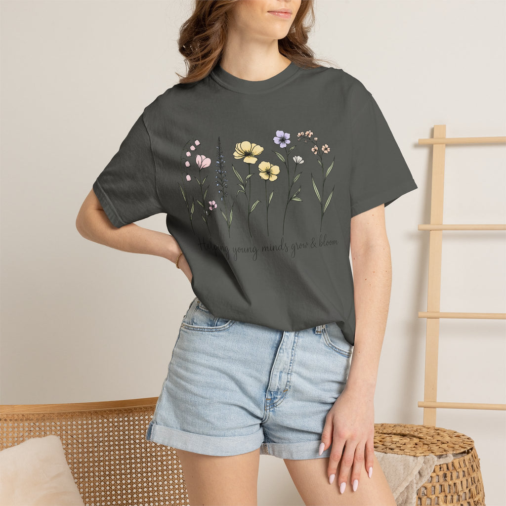 Floral Blooms T‑Shirt — "Helping Young Minds Grow & Bloom"