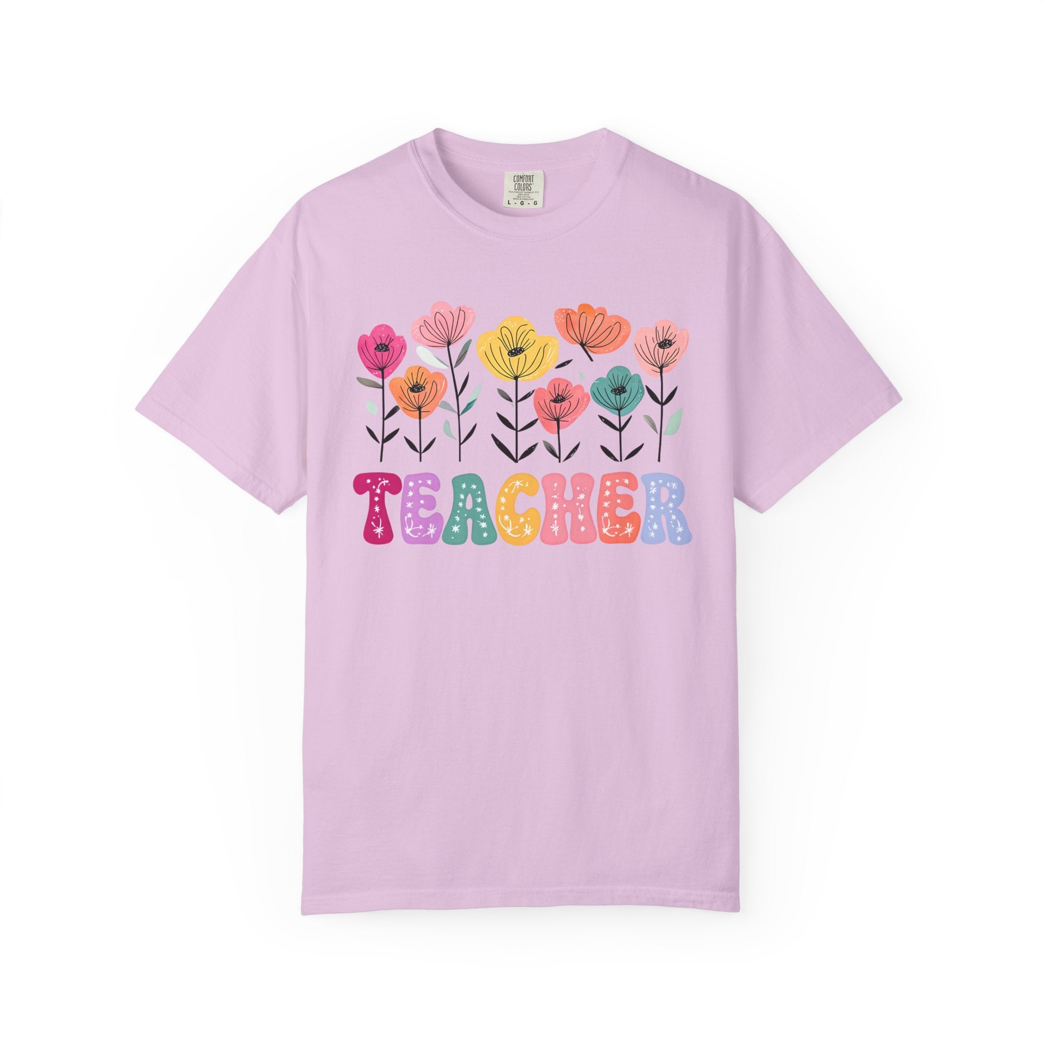 Floral Teacher T-Shirt — Botanical Appreciation Gift for Educators