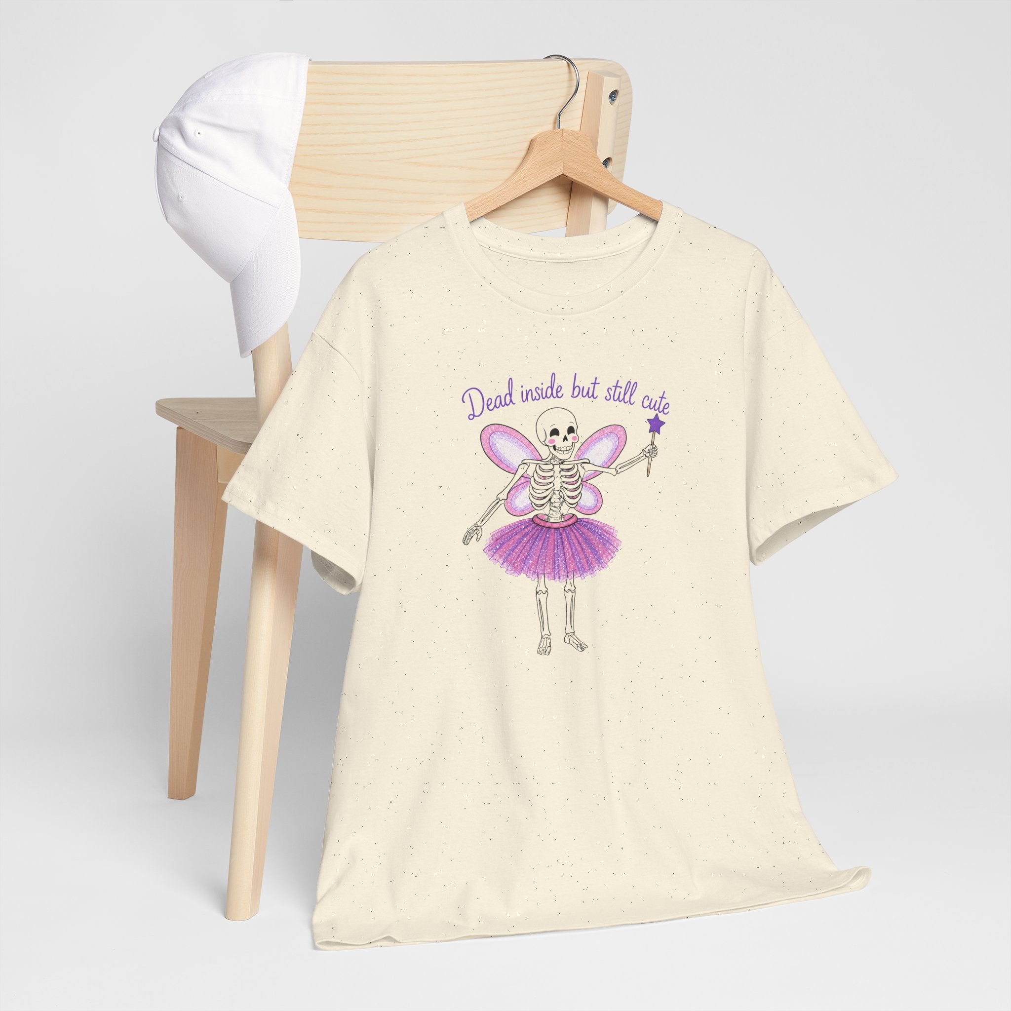 Dead Inside but Still Cute Ballerina Skeleton Tee — Spooky Fairycore Graphic T-Shirt