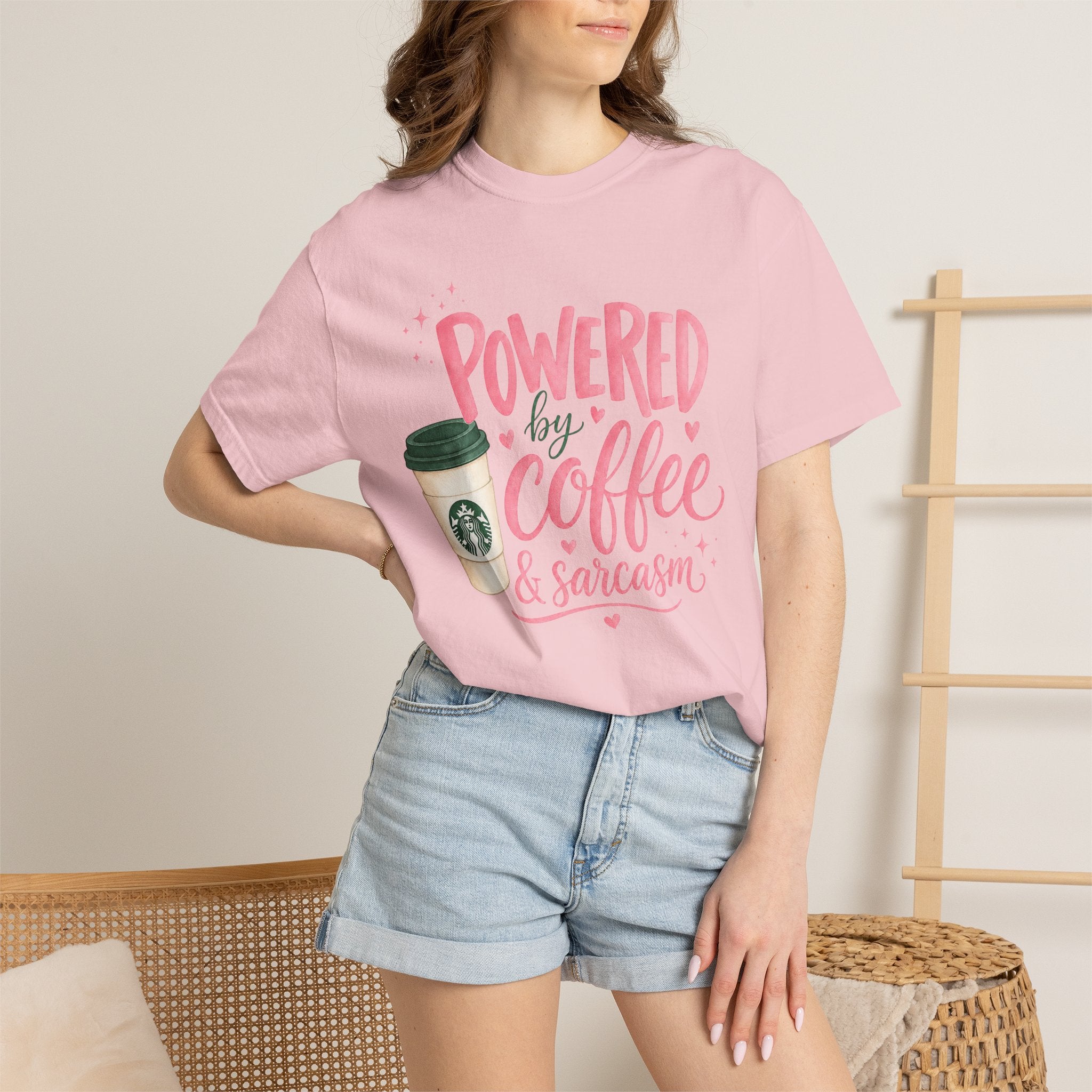 Coffee & Sarcasm T-Shirt — "Powered by Coffee & Sarcasm" Graphic Tee