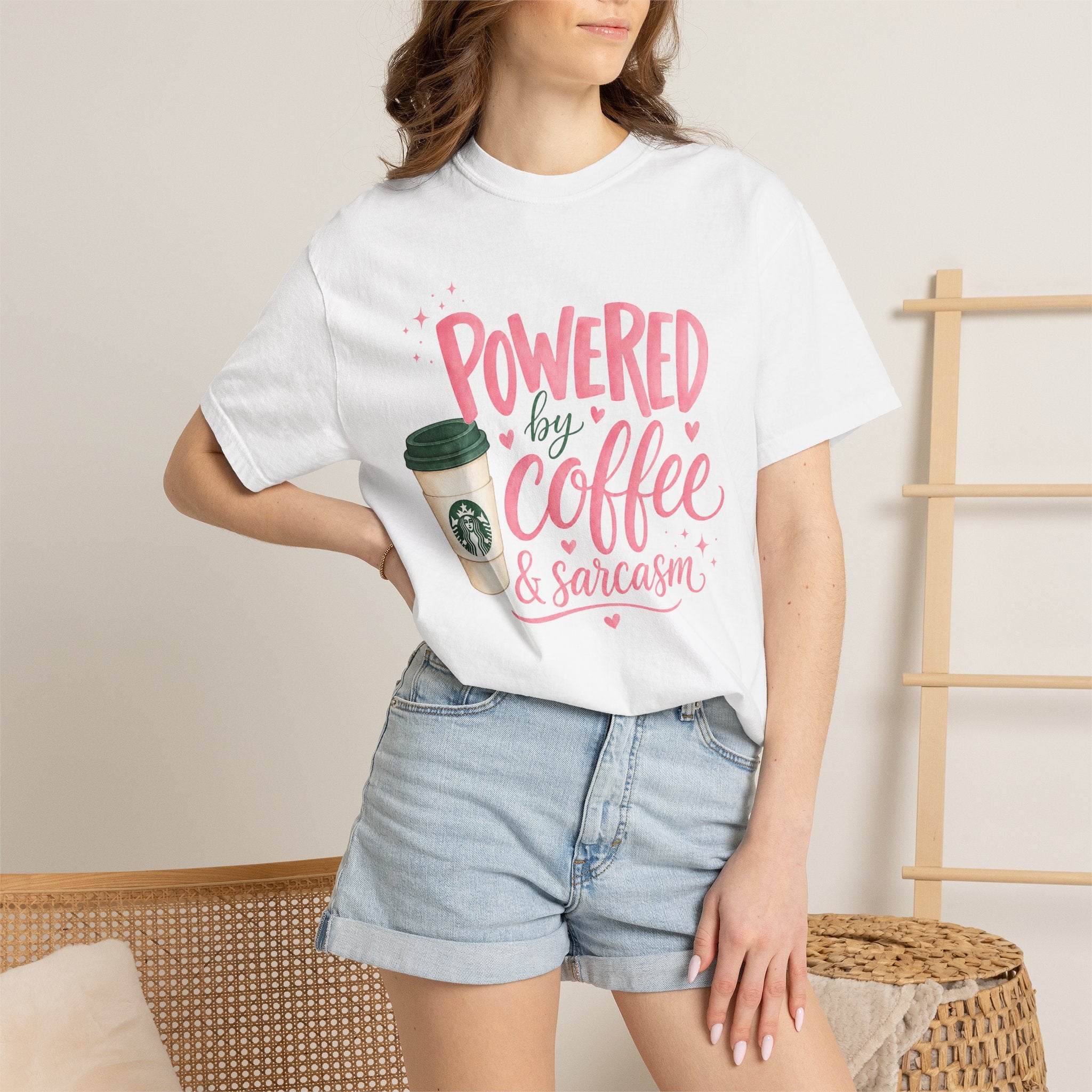 Coffee & Sarcasm T-Shirt — "Powered by Coffee & Sarcasm" Graphic Tee